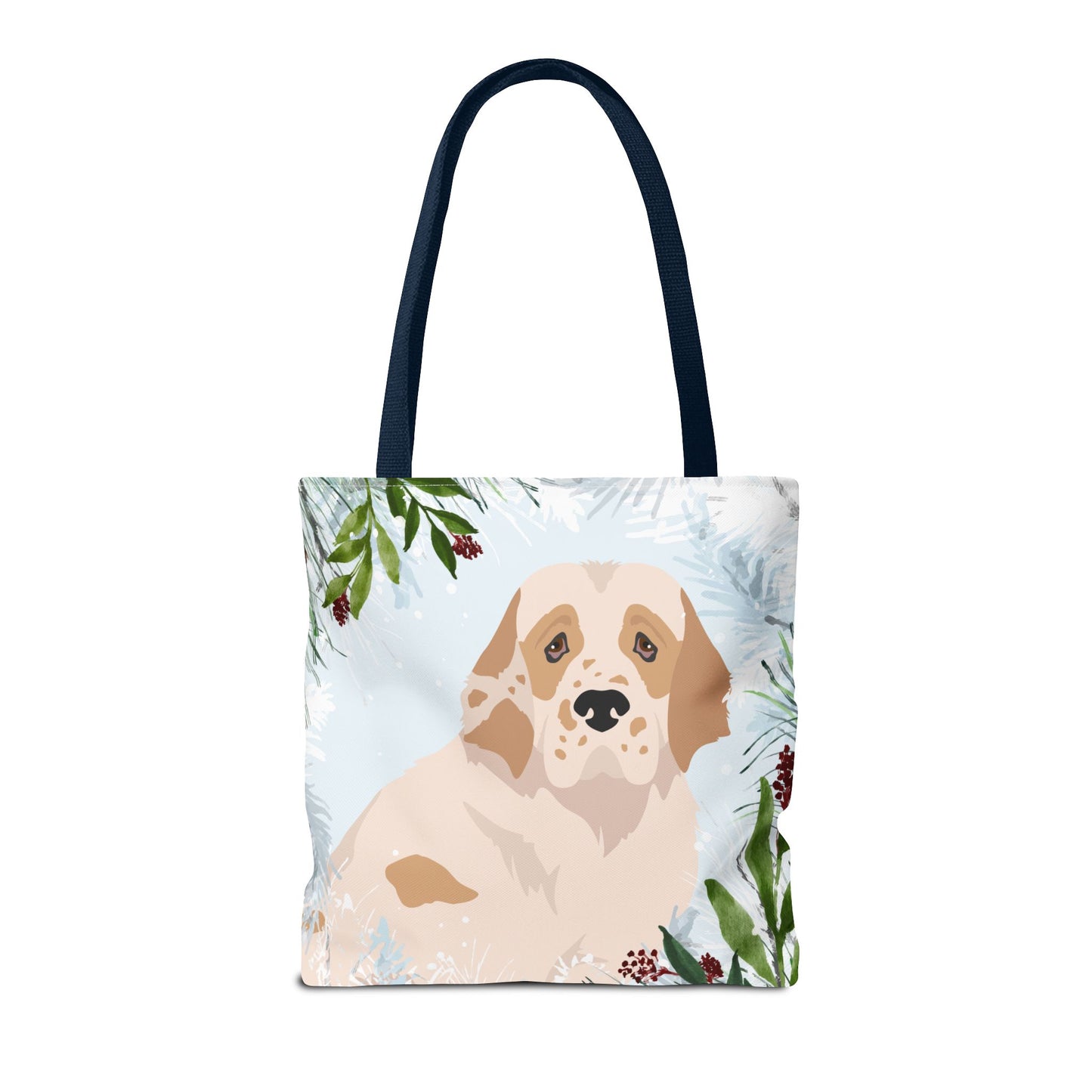Clumber Spaniel Dog Christmas Holiday Tote Bag 16x16