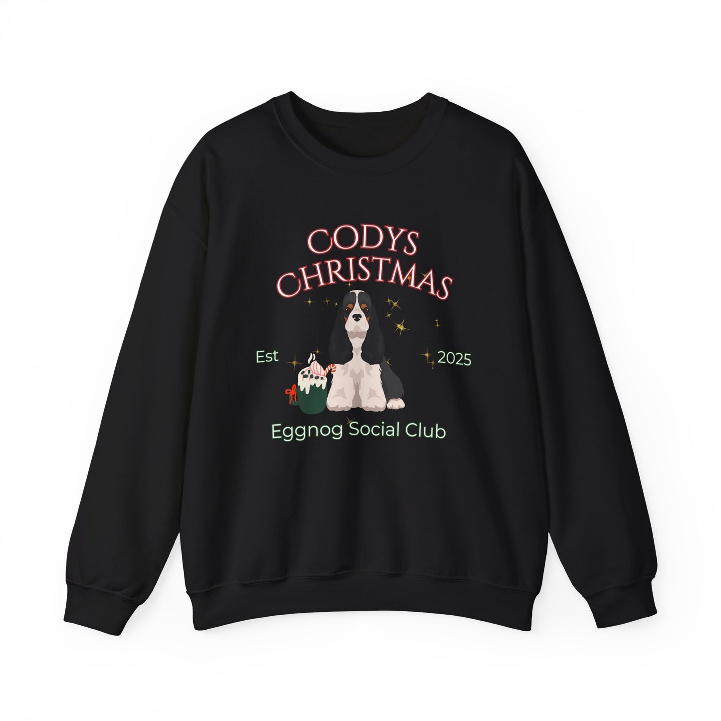 American Cocker Spaniel Dog Christmas Social Club Unisex Heavy Blend Crewneck Sweatshirt Custom Name
