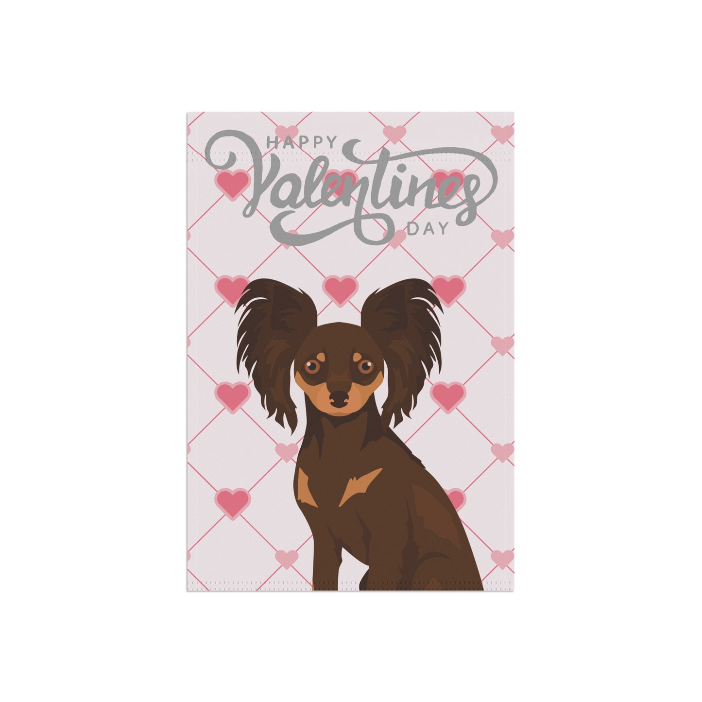 Russian Toy Dog Valentines Day Garden Flag