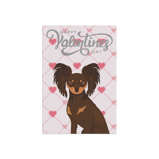 Russian Toy Dog Valentines Day Garden Flag