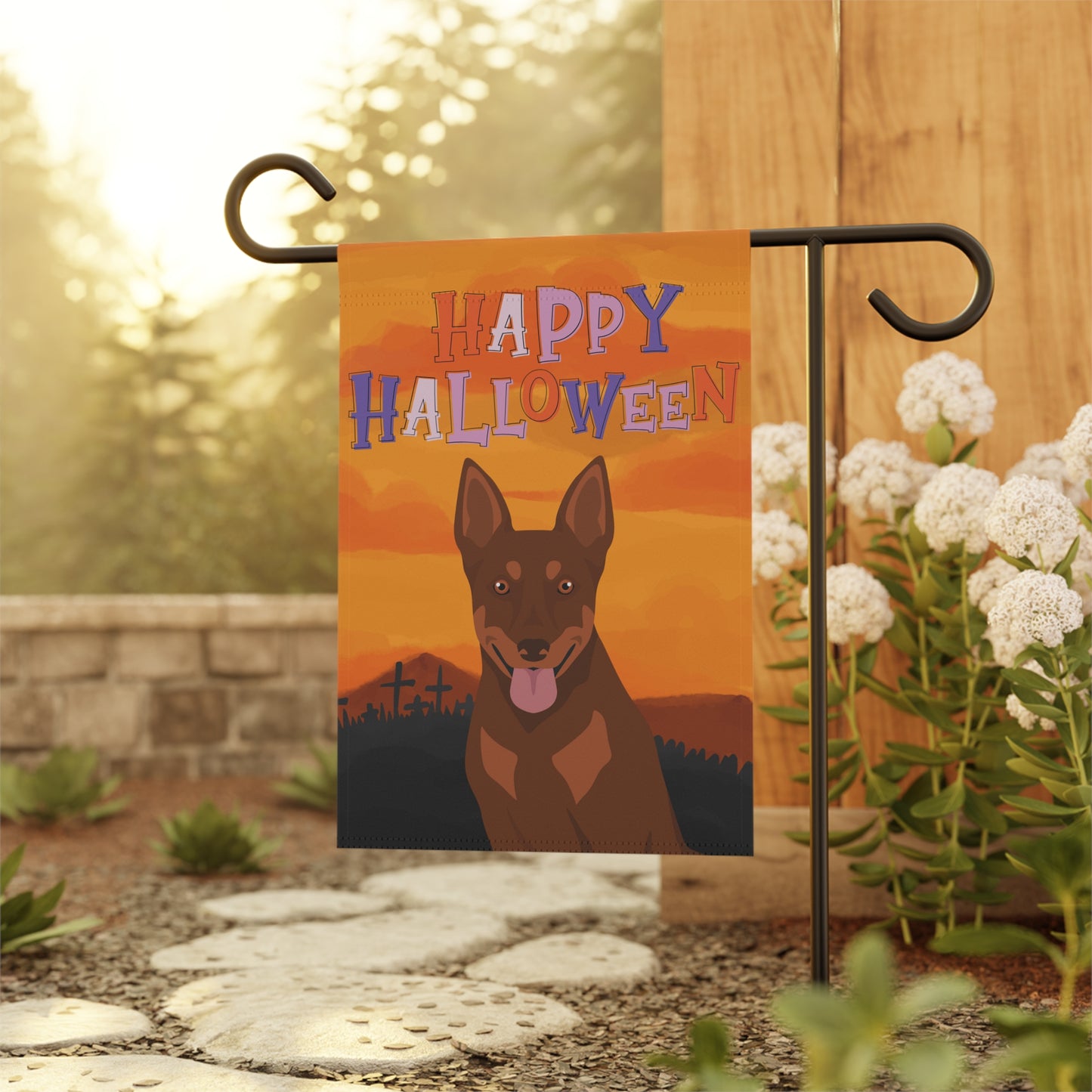 Australian Kelpie Dog Halloween Garden Flag