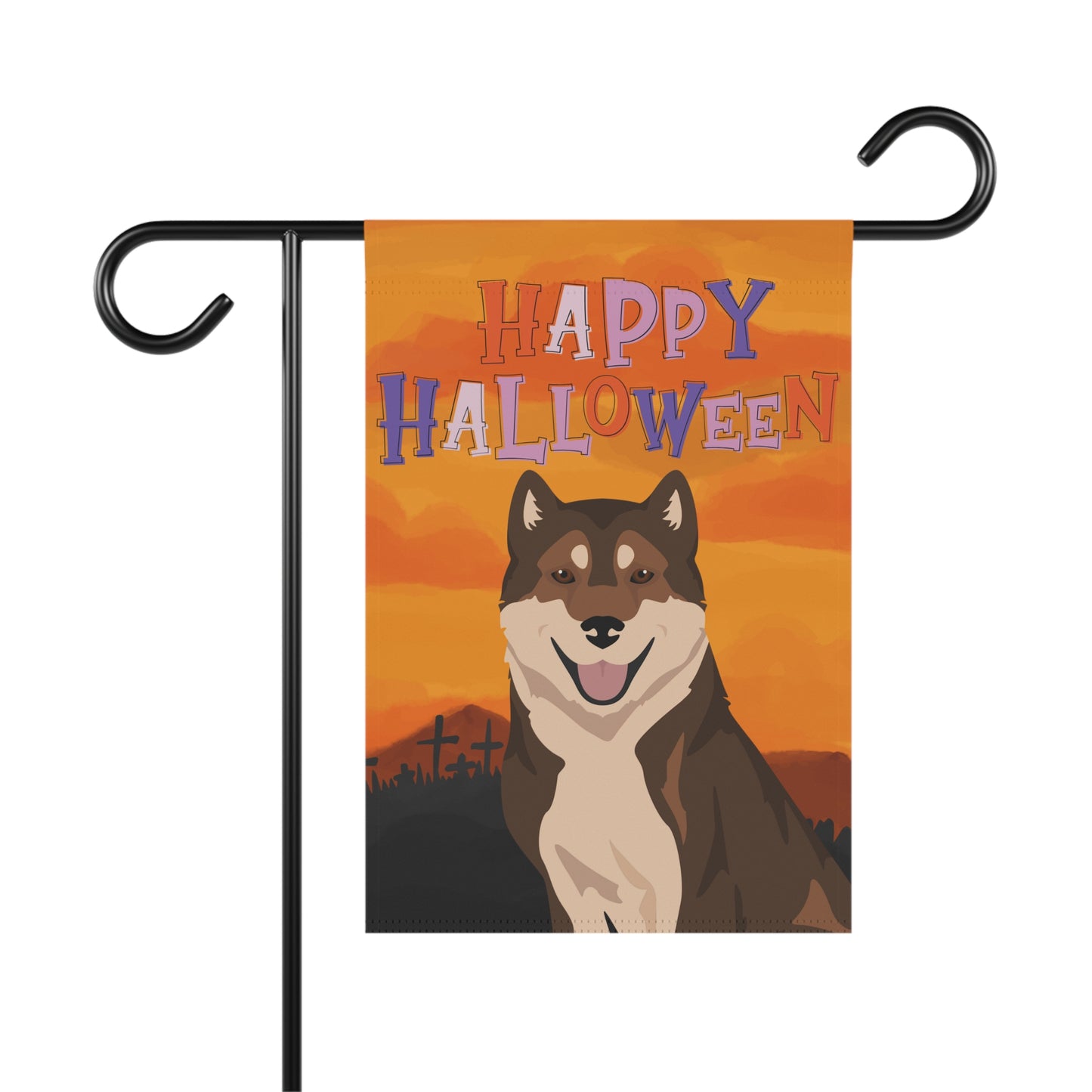 Kishu Ken Dog Halloween Garden Flag
