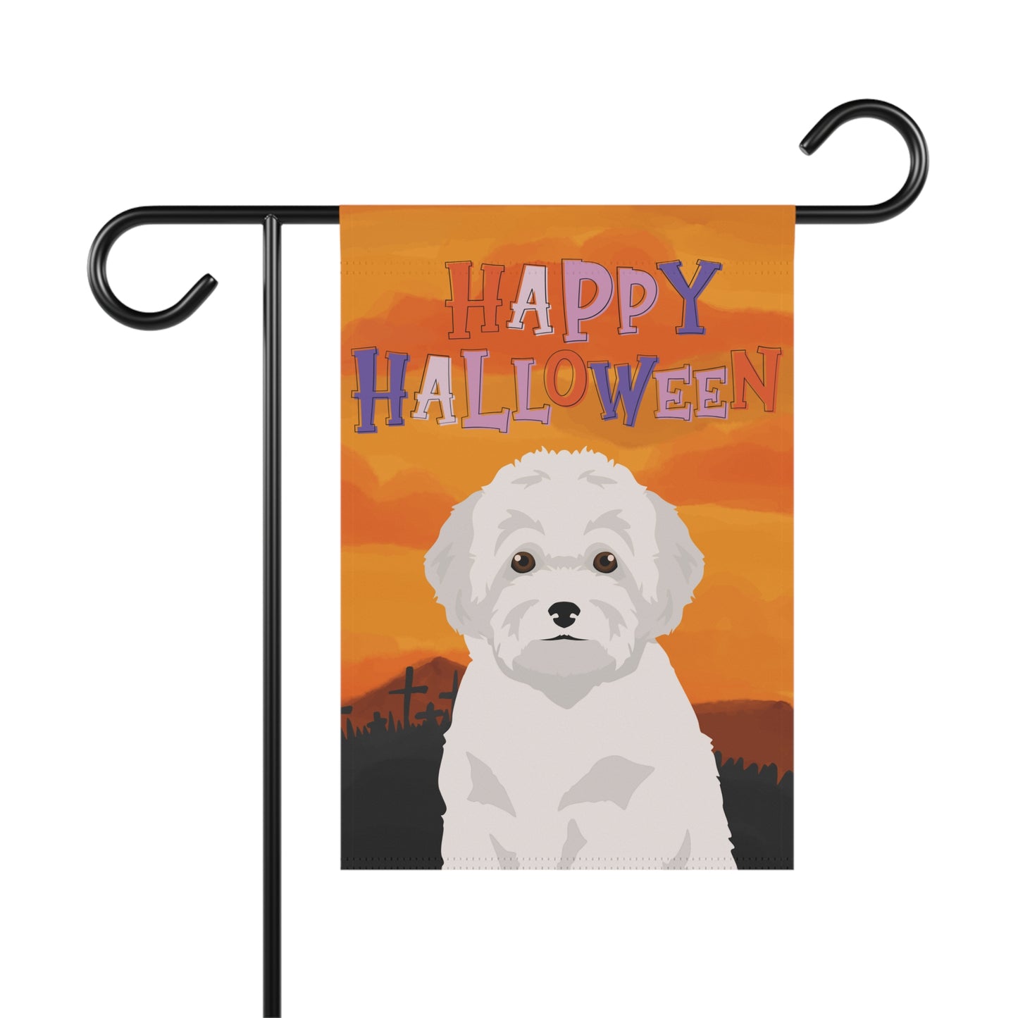 Toy Poodle Dog Halloween Garden Flag