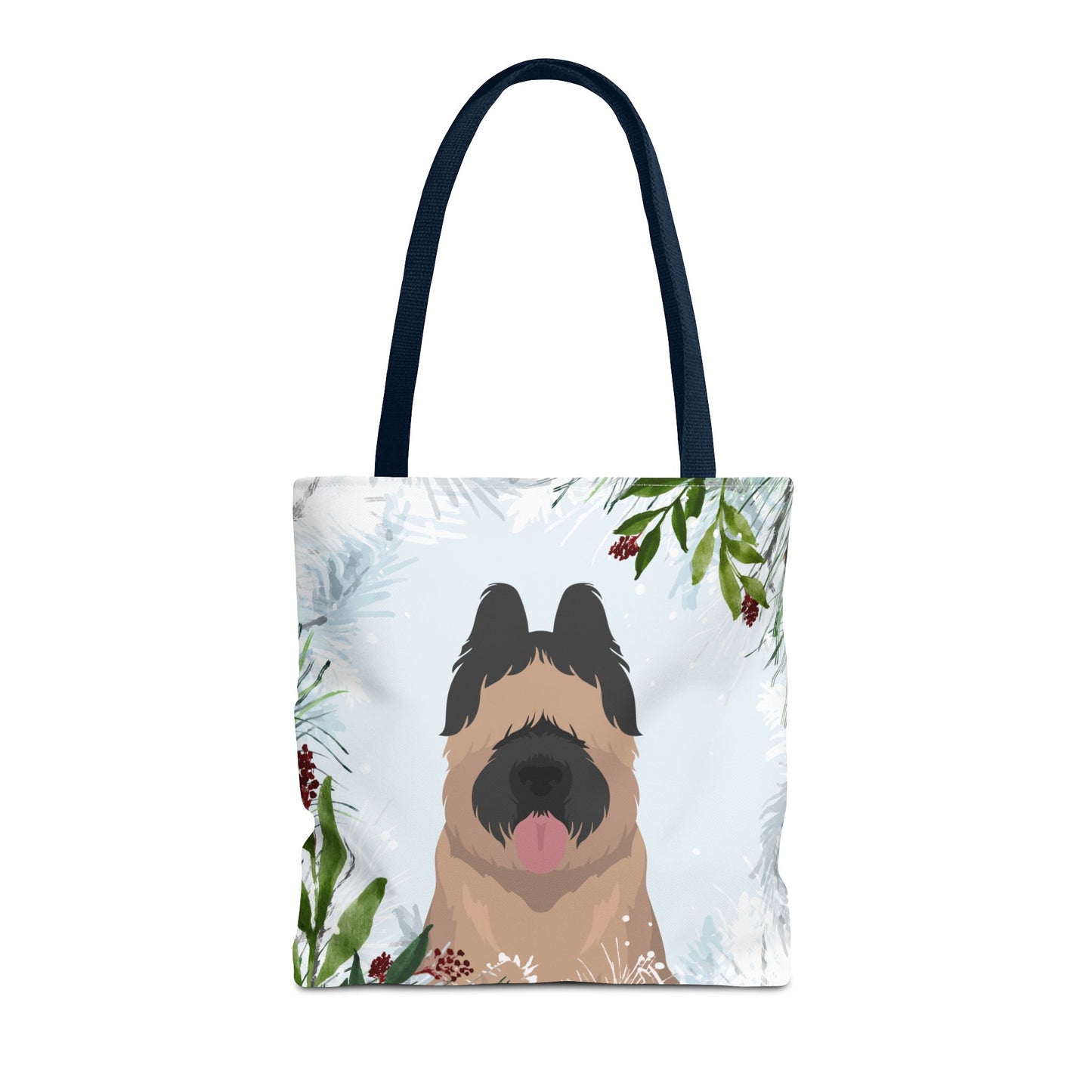 Briard Dog Christmas Holiday Tote Bag 16x16
