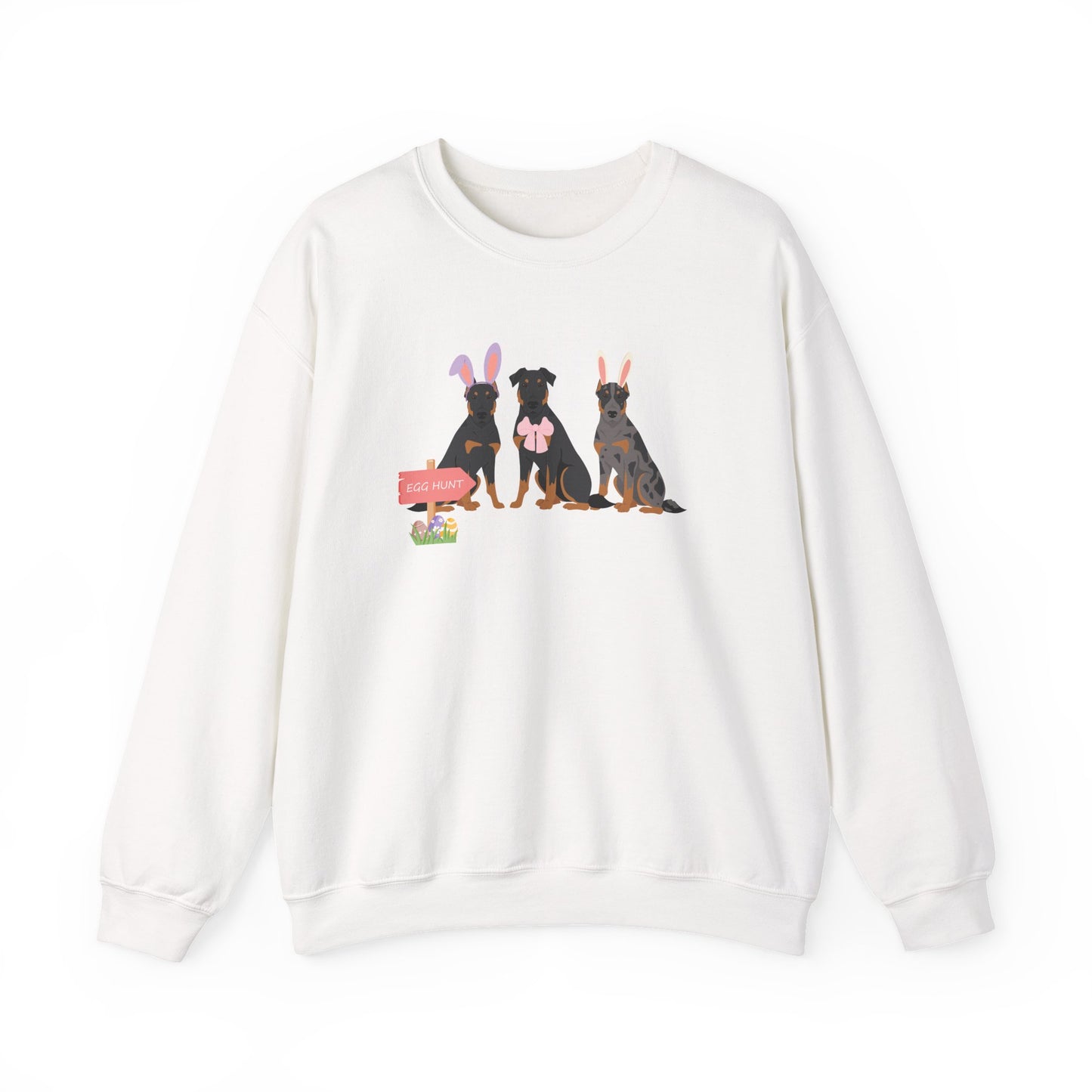 Beauceron Dog Easter Unisex Heavy Blend Crewneck Sweatshirt, Easter, Cute Dog Mom Gift