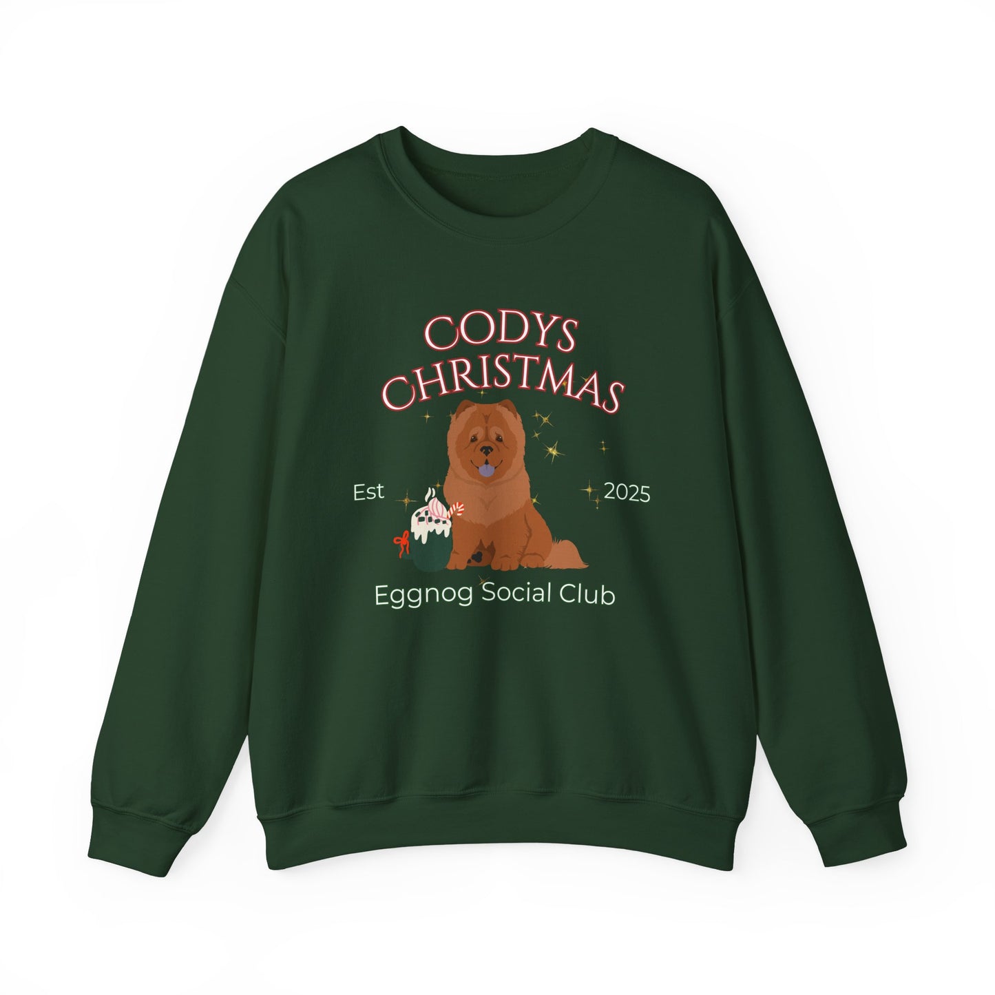 Chow Chow Dog Christmas Social Club Unisex Heavy Blend Crewneck Sweatshirt Custom Name