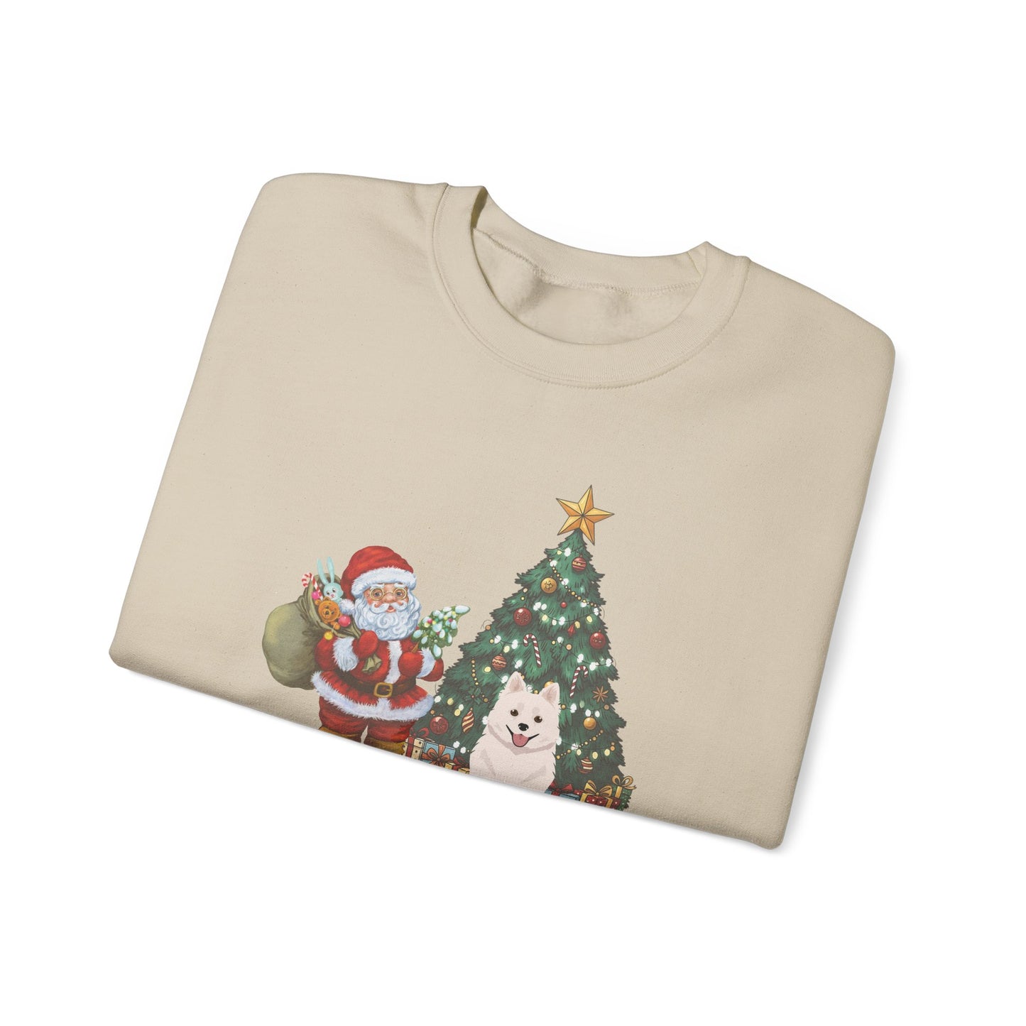 American Eskimo Dog Santa's Little Helper Unisex Heavy Blend Crewneck Sweatshirt