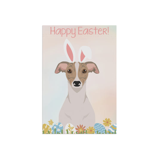 Whippet Dog Happy Easter Garden Flag