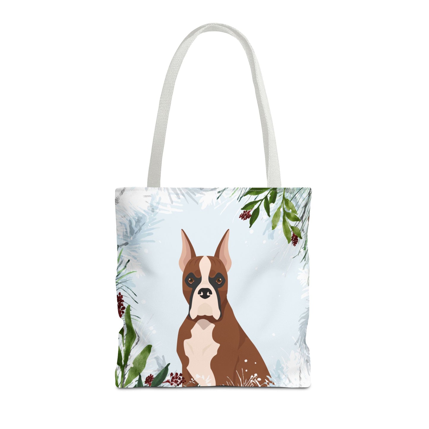 Boxer Dog Christmas Holiday Tote Bag 16x16