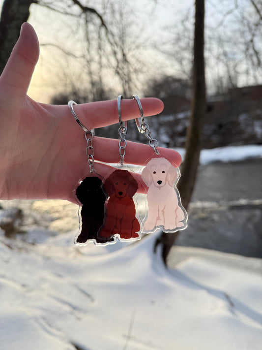 Standard Poodle Dog 2.5in Acrylic Keychain