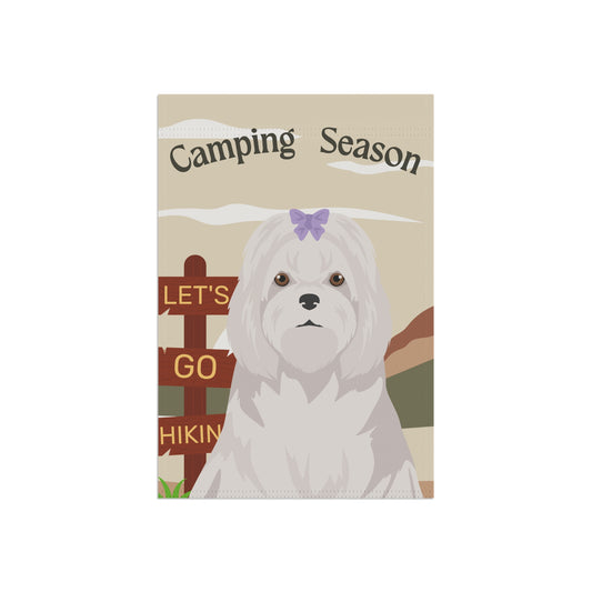 Maltese Dog Camping Garden Flag
