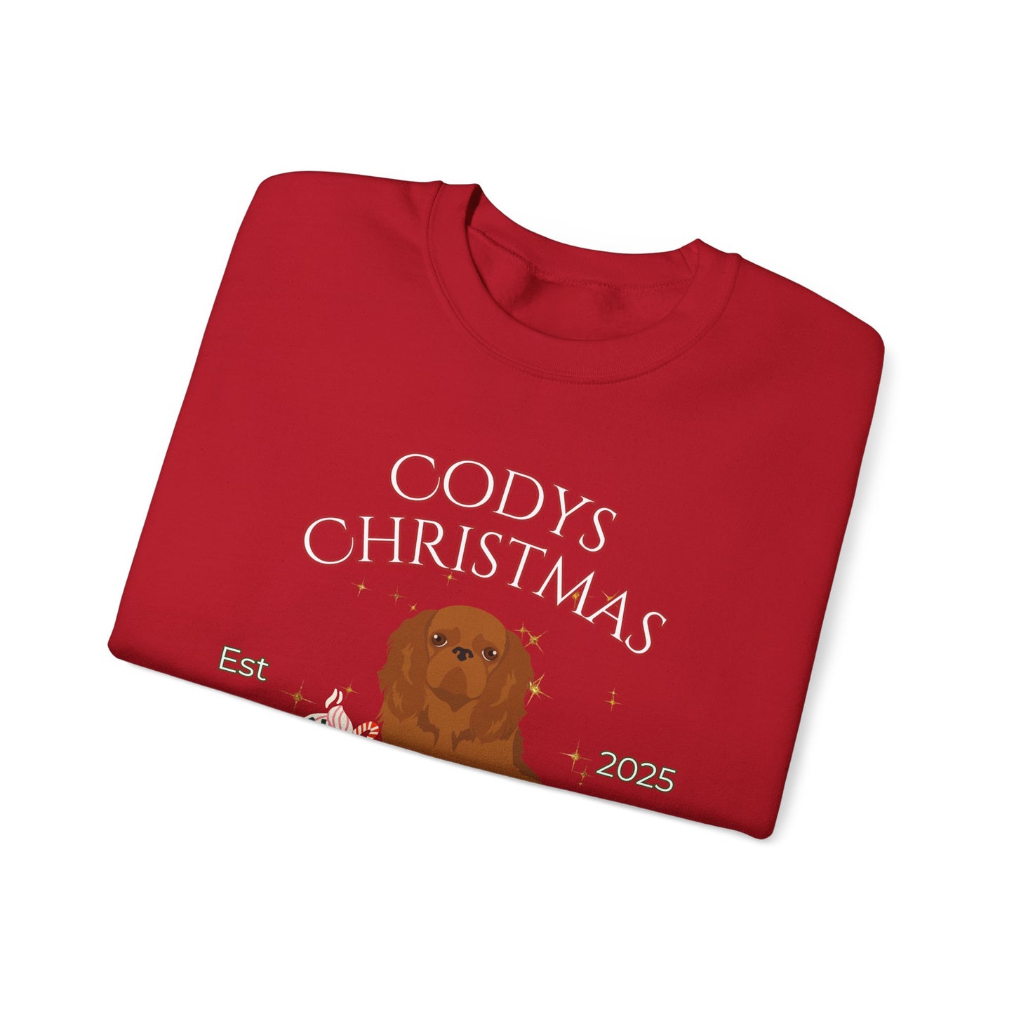 English Toy Spaniel Dog Christmas Social Club Unisex Heavy Blend Crewneck Sweatshirt Custom Name
