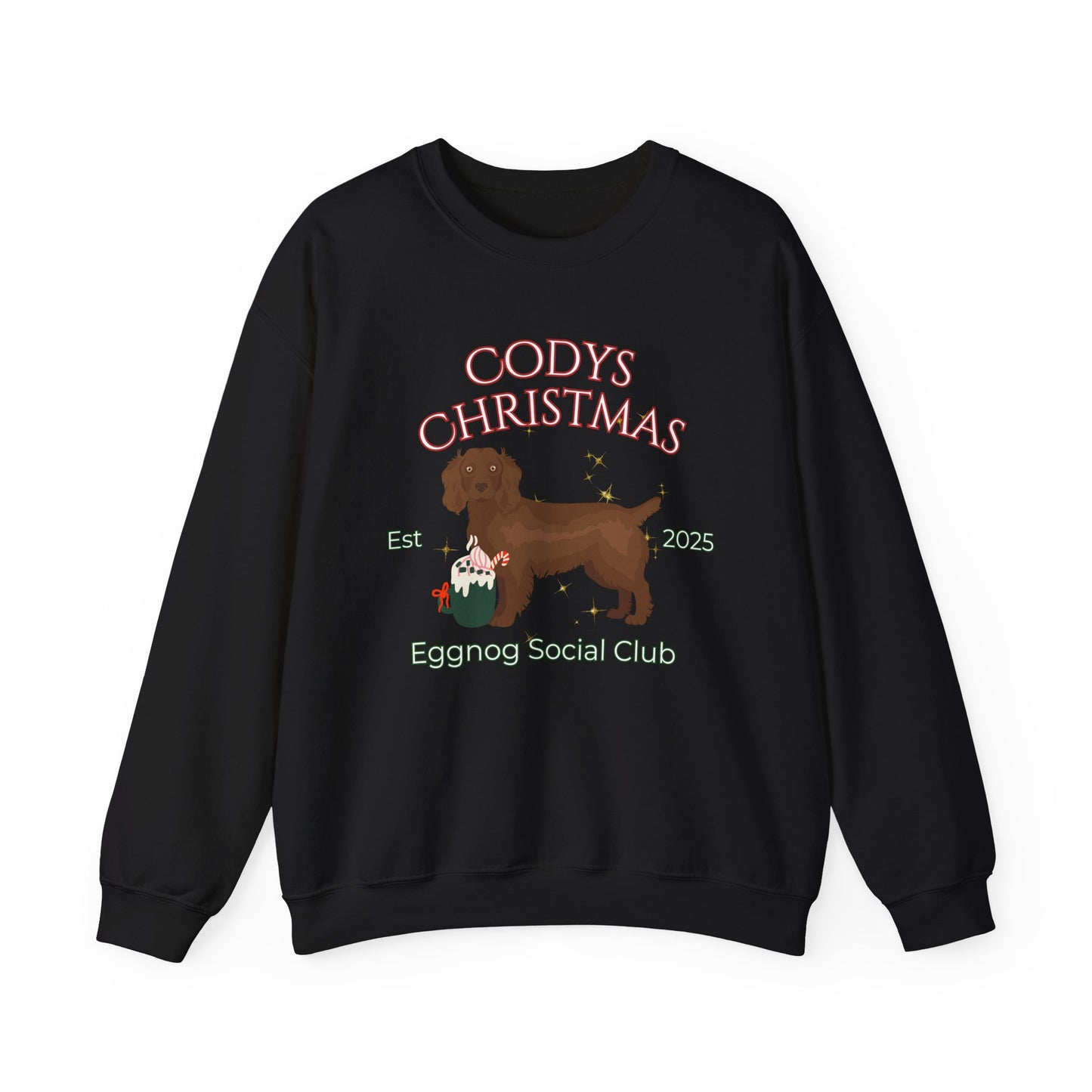 Boykin Spaniel Dog Christmas Social Club Unisex Heavy Blend Crewneck Sweatshirt Custom Name
