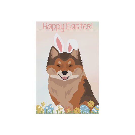 Nenets Herding Laika Dog Happy Easter Garden Flag