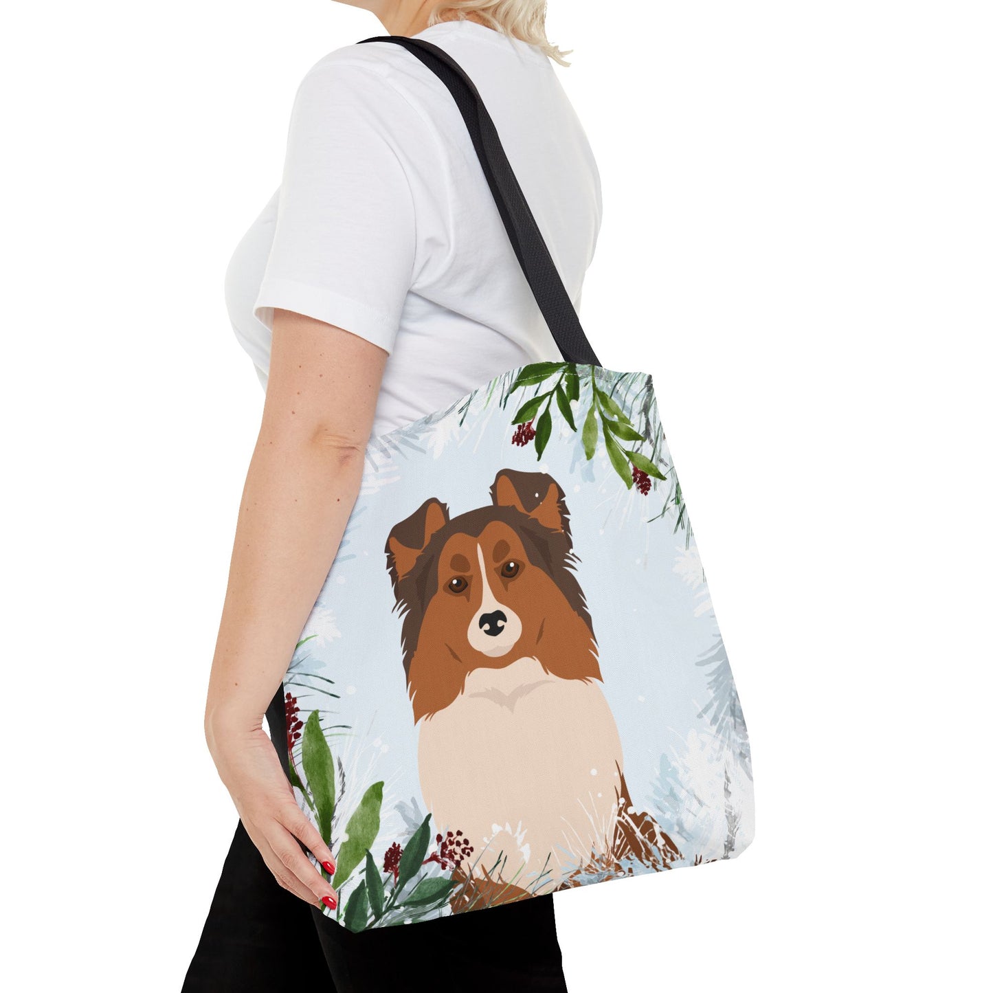 Shetland Sheepdog Dog Christmas Holiday Tote Bag 16x16