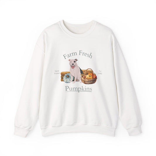 Pit Bull Dog Fall Farm Fresh Unisex Heavy Blend Crewneck Sweatshirt