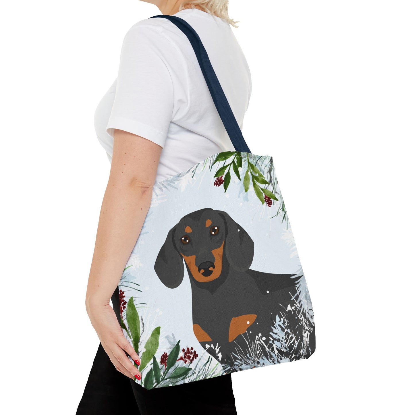 Dachshund Dog Christmas Holiday Tote Bag 16x16