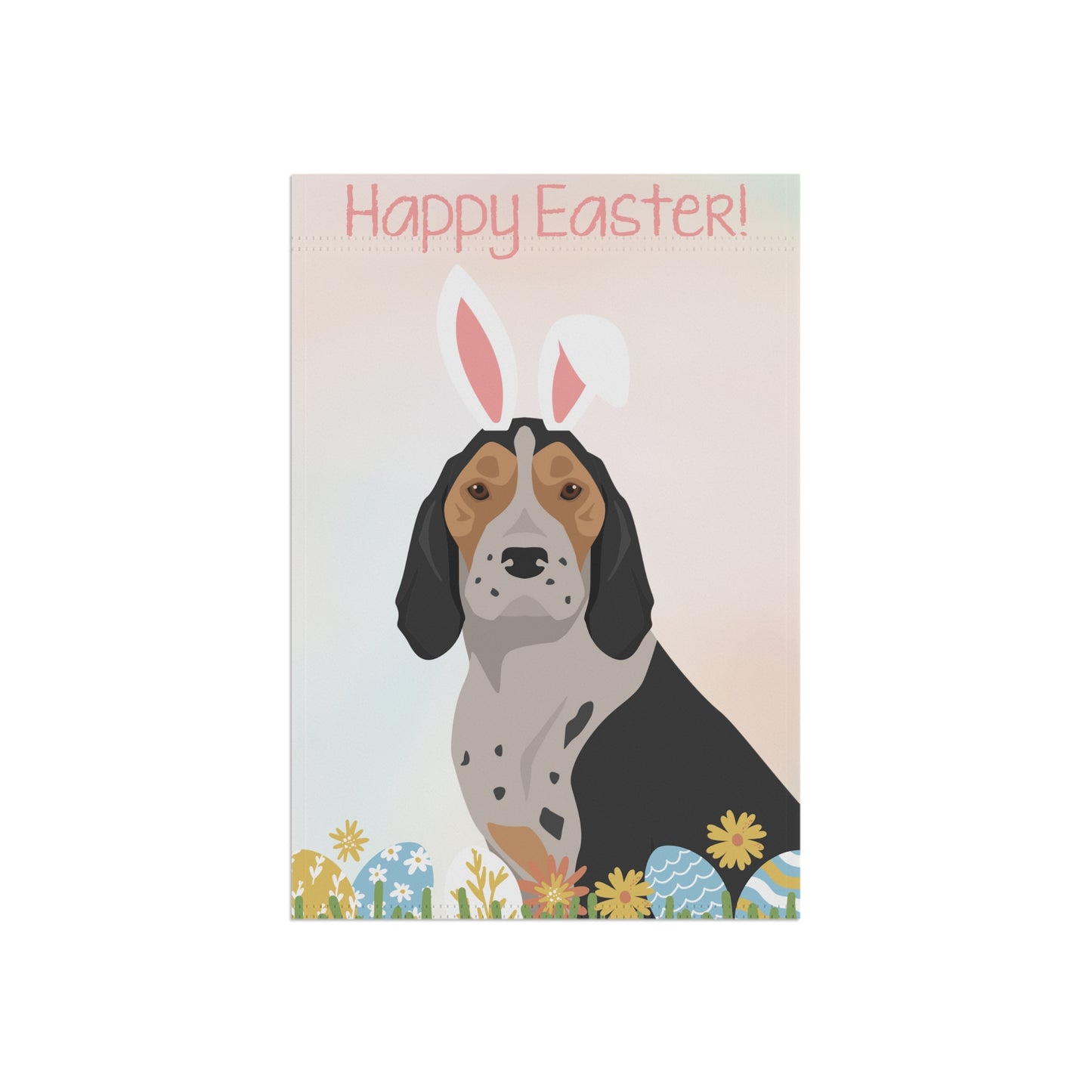 American English Coonhound Dog Happy Easter Garden Flag
