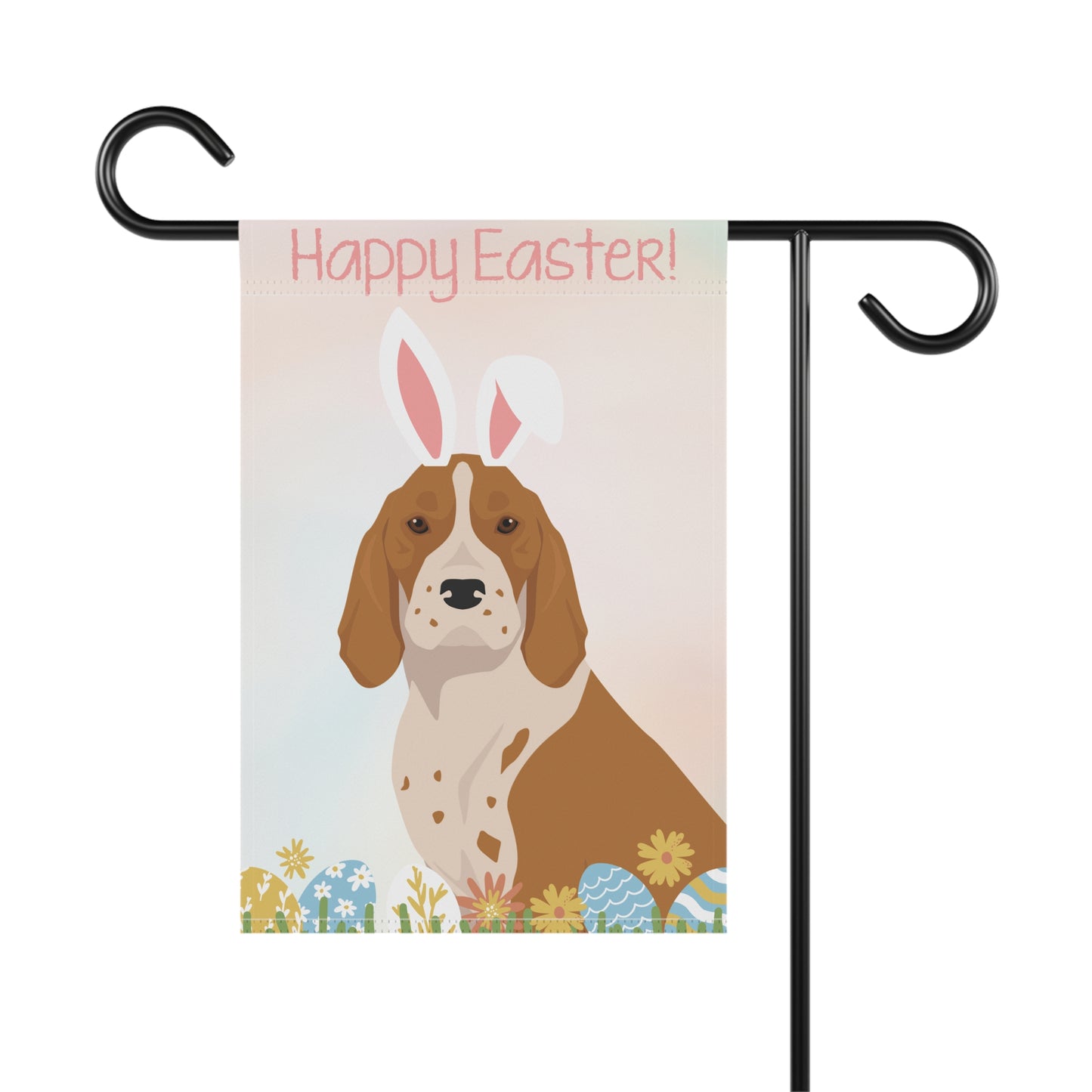 American English Coonhound Dog Happy Easter Garden Flag