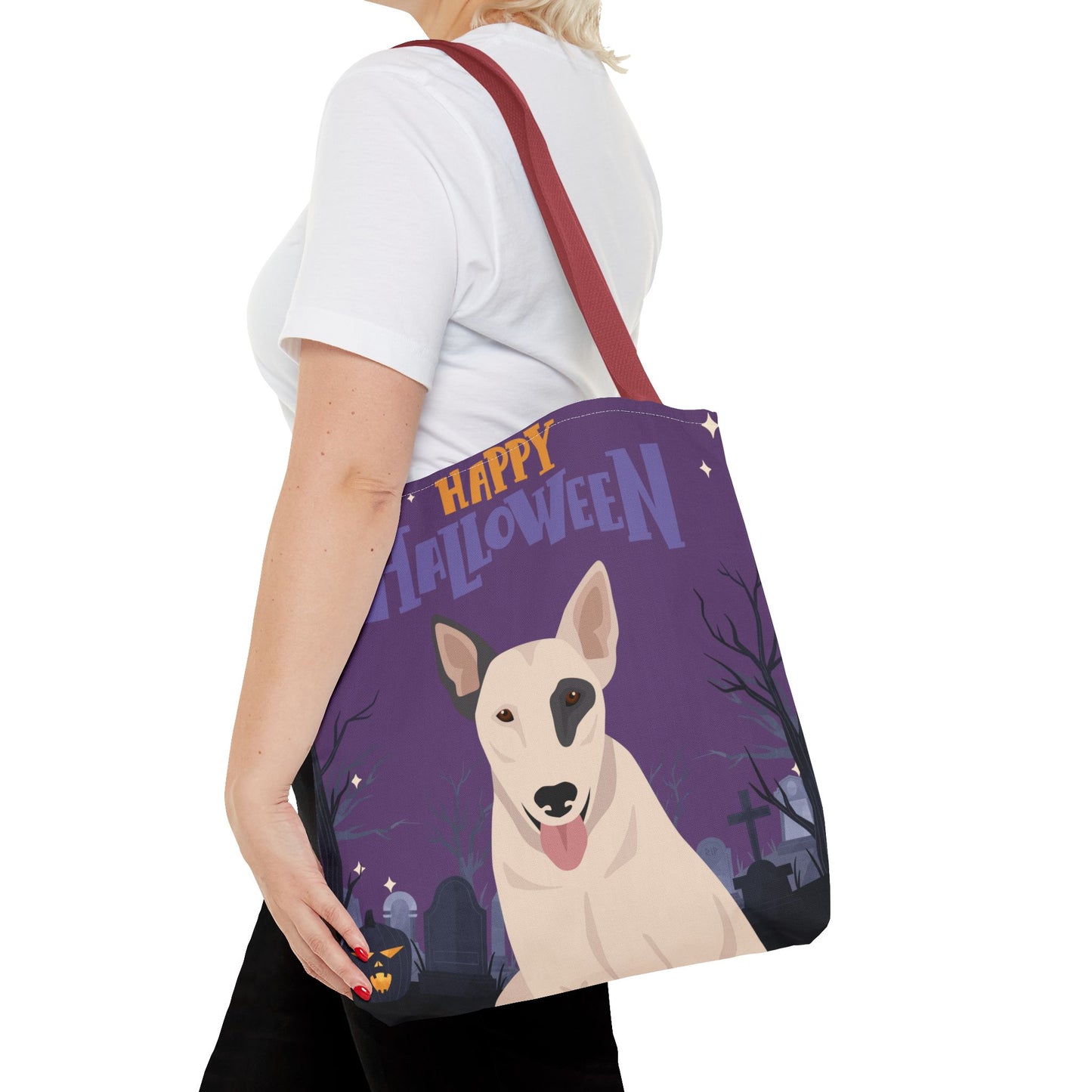 Bull Terrier Dog Happy Halloween Tote Bag 16x16