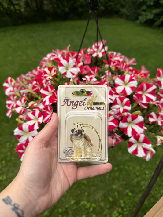 Pug Dog Angel Figurine