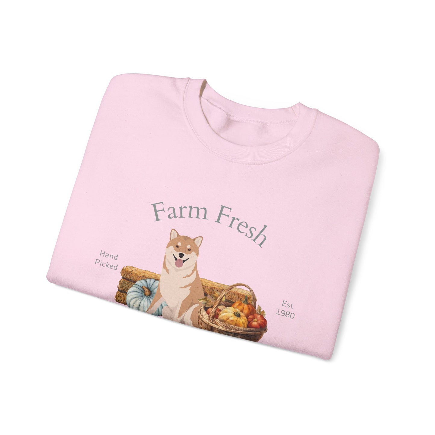 Shiba Inu Dog Fall Farm Fresh Unisex Heavy Blend Crewneck Sweatshirt