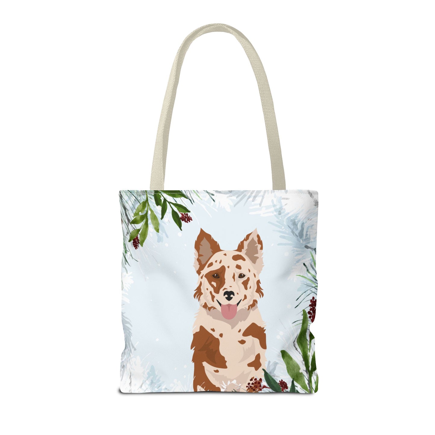 Mudi Dog Christmas Holiday Tote Bag 16x16