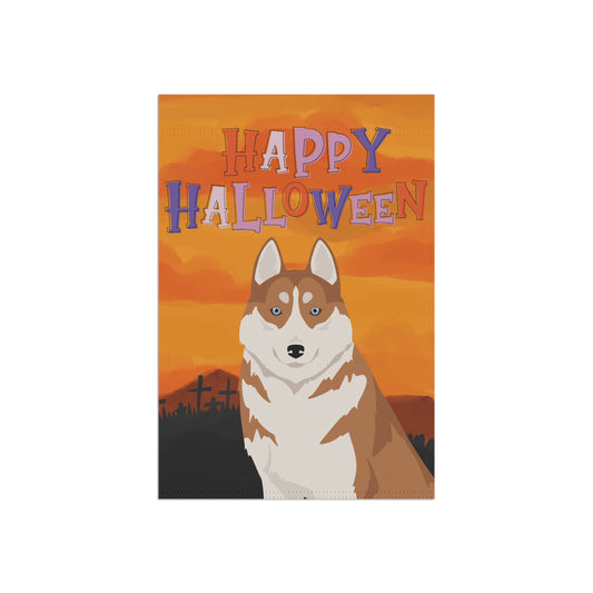 Siberian Husky Dog Halloween Garden Flag