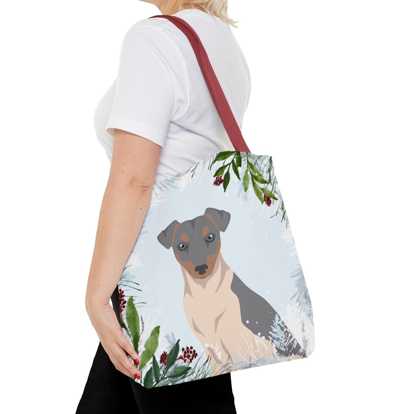 Brazillian Terrier Dog Christmas Holiday Tote Bag 16x16