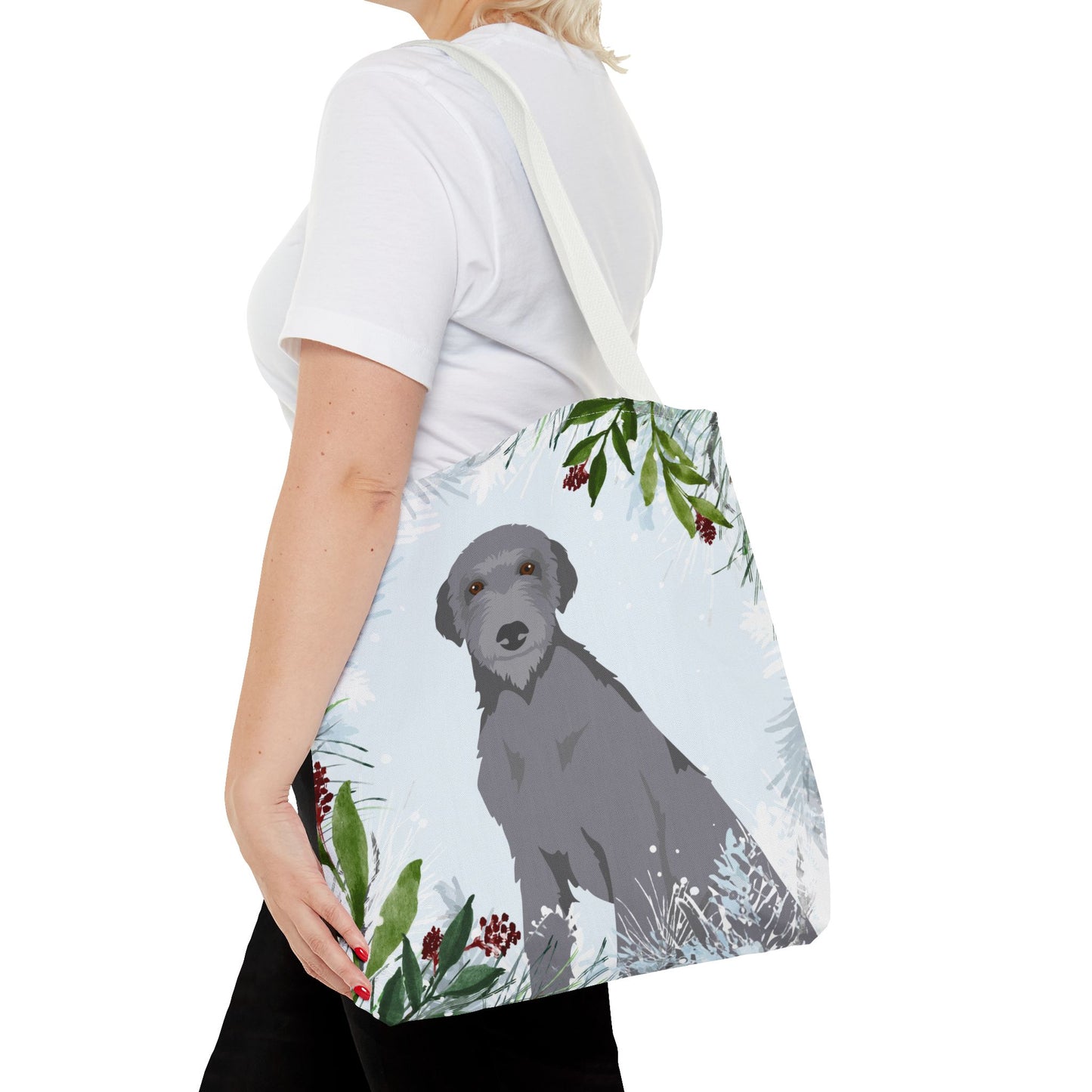 Scottish Deerhound Dog Christmas Holiday Tote Bag 16x16