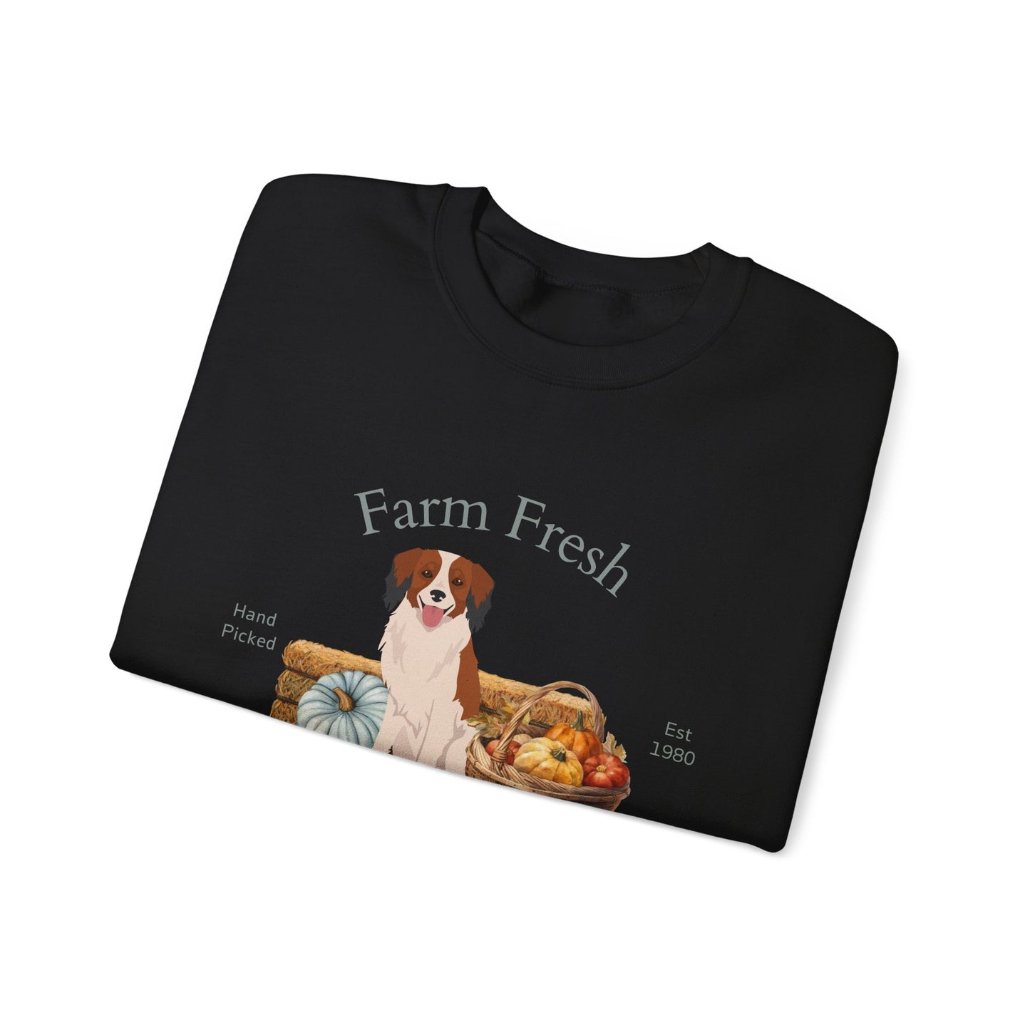 Kooikerhondje Dog Fall Farm Fresh Unisex Heavy Blend Crewneck Sweatshirt