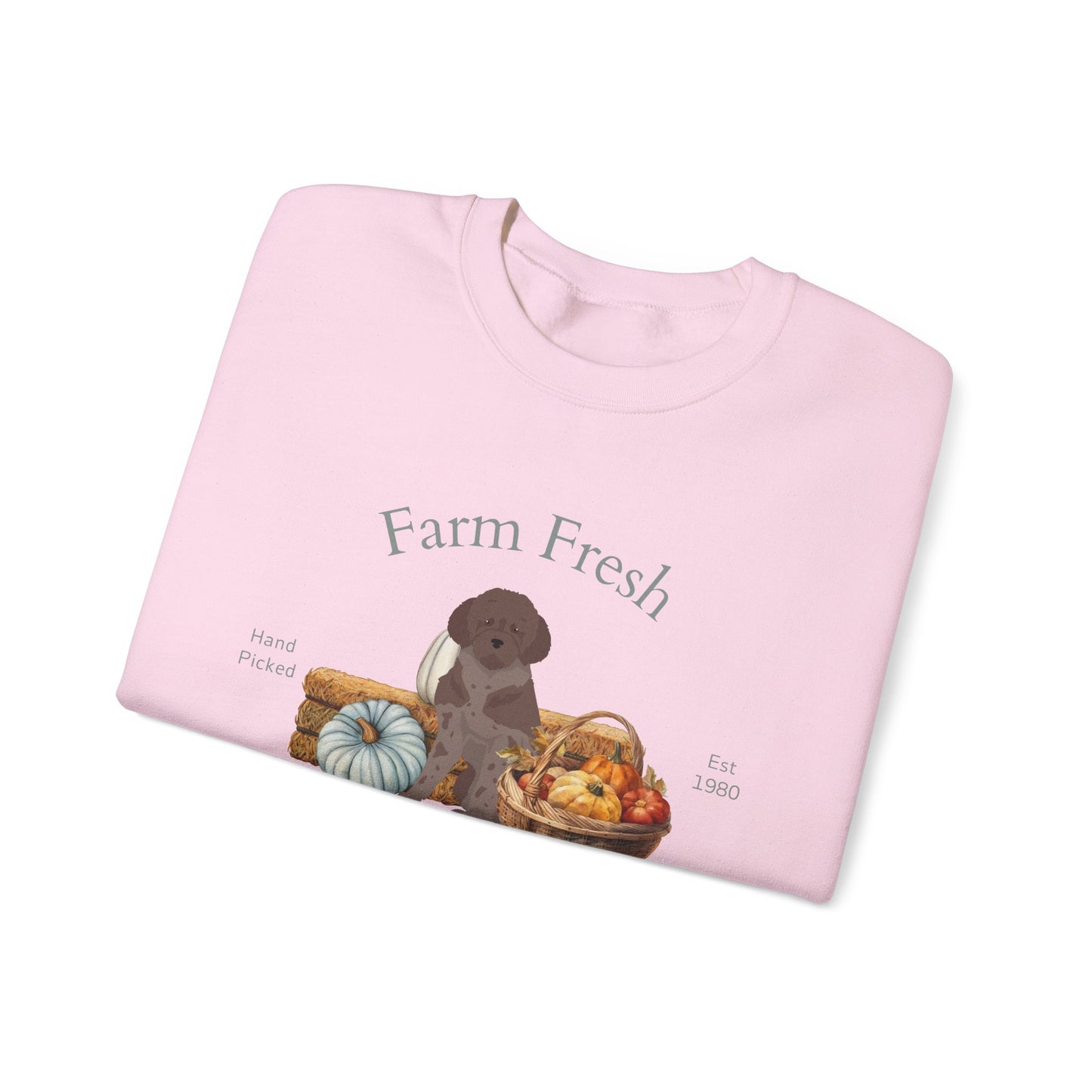 Lagotto Romagnolo Dog Fall Farm Fresh Unisex Heavy Blend Crewneck Sweatshirt