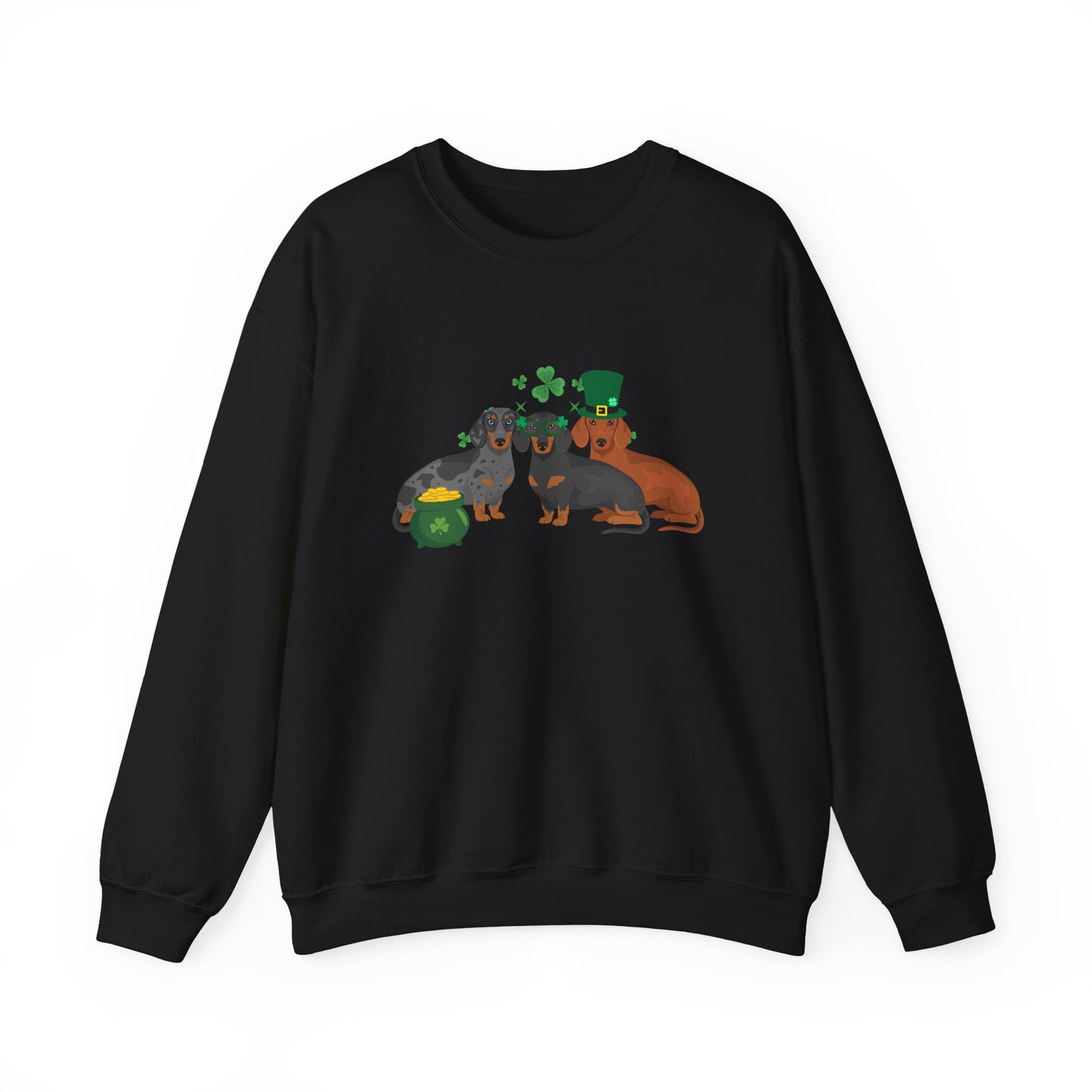 Dachshund Dog St Patricks Day Unisex Heavy Blend Crewneck Sweatshirt, St Pattys day, Cute Dog Mom Gift