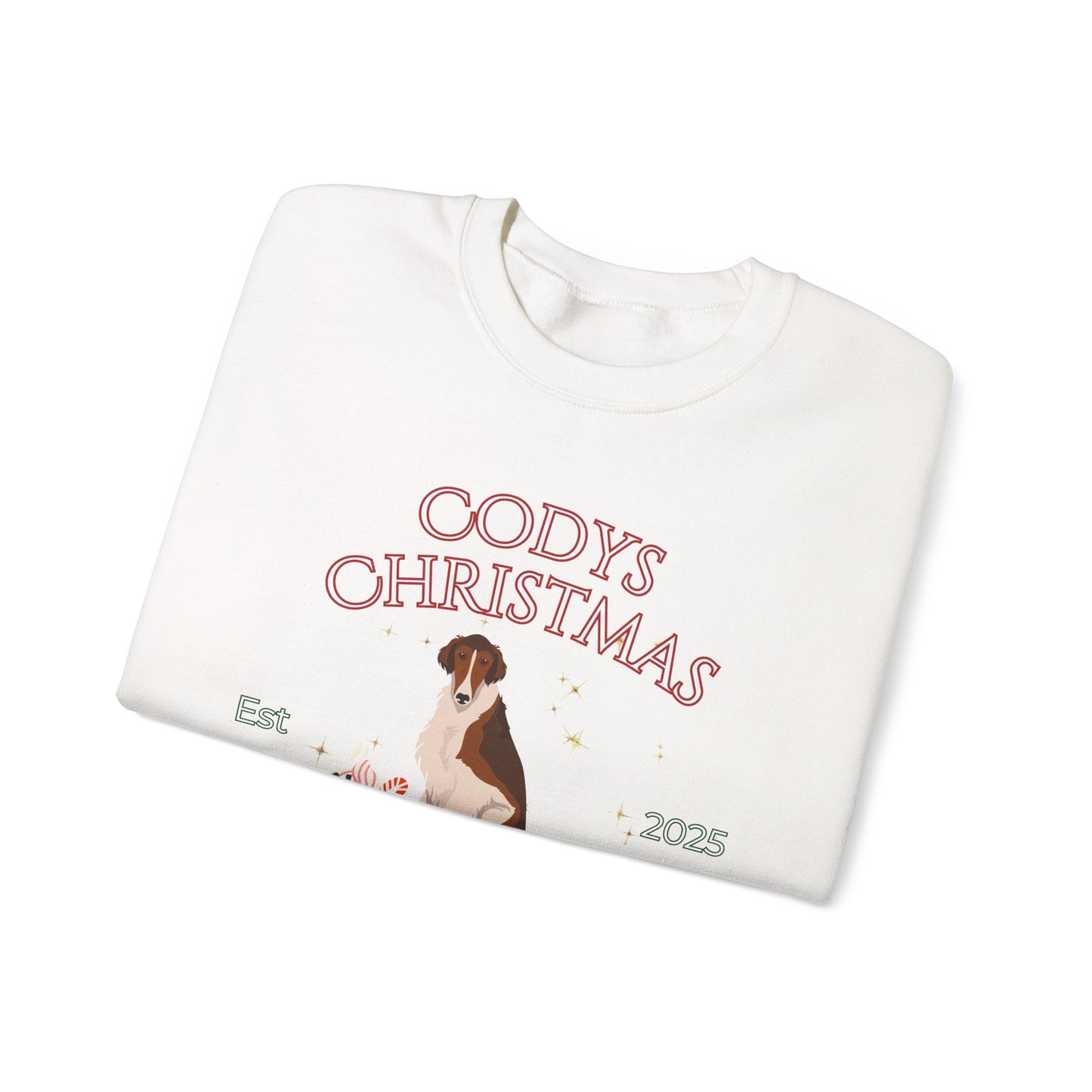 Borzoi Dog Christmas Social Club Unisex Heavy Blend Crewneck Sweatshirt Custom Name