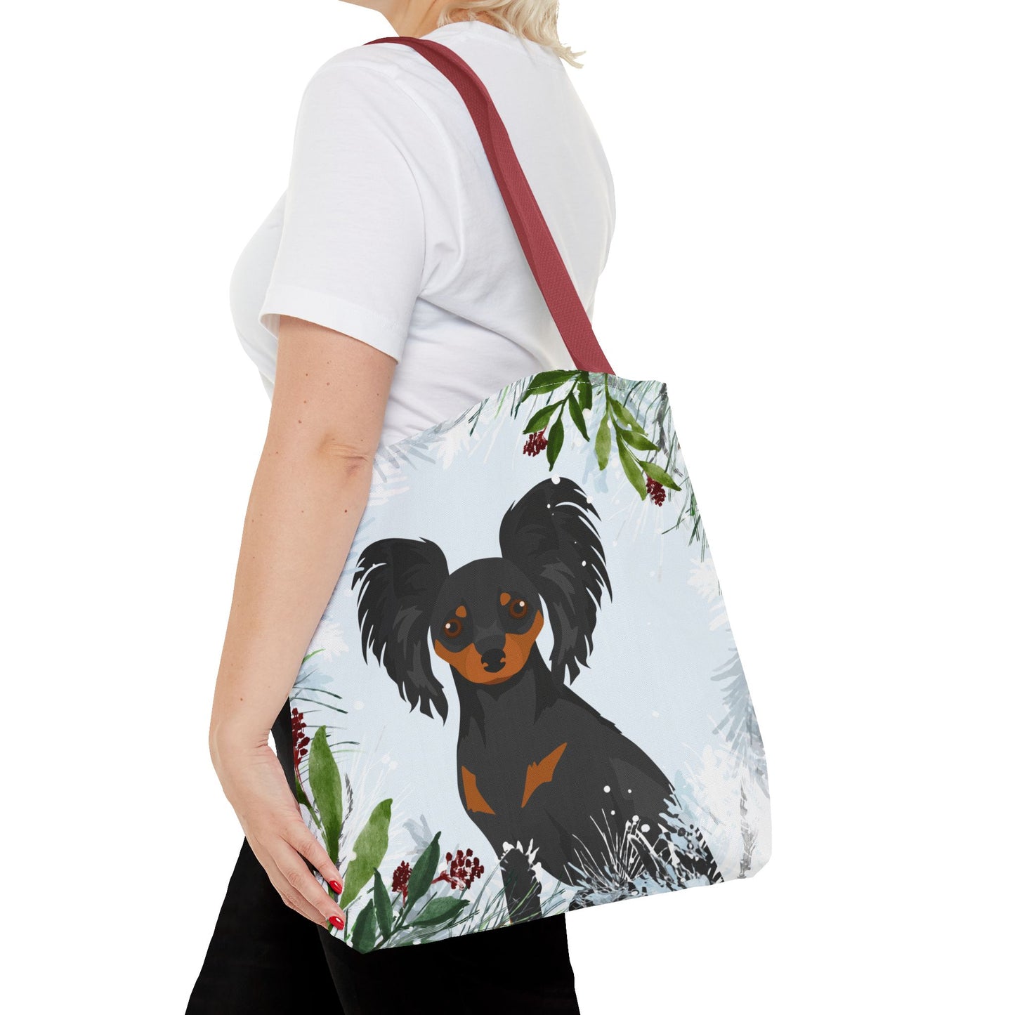 Russian Toy Terrier Dog Christmas Holiday Tote Bag 16x16