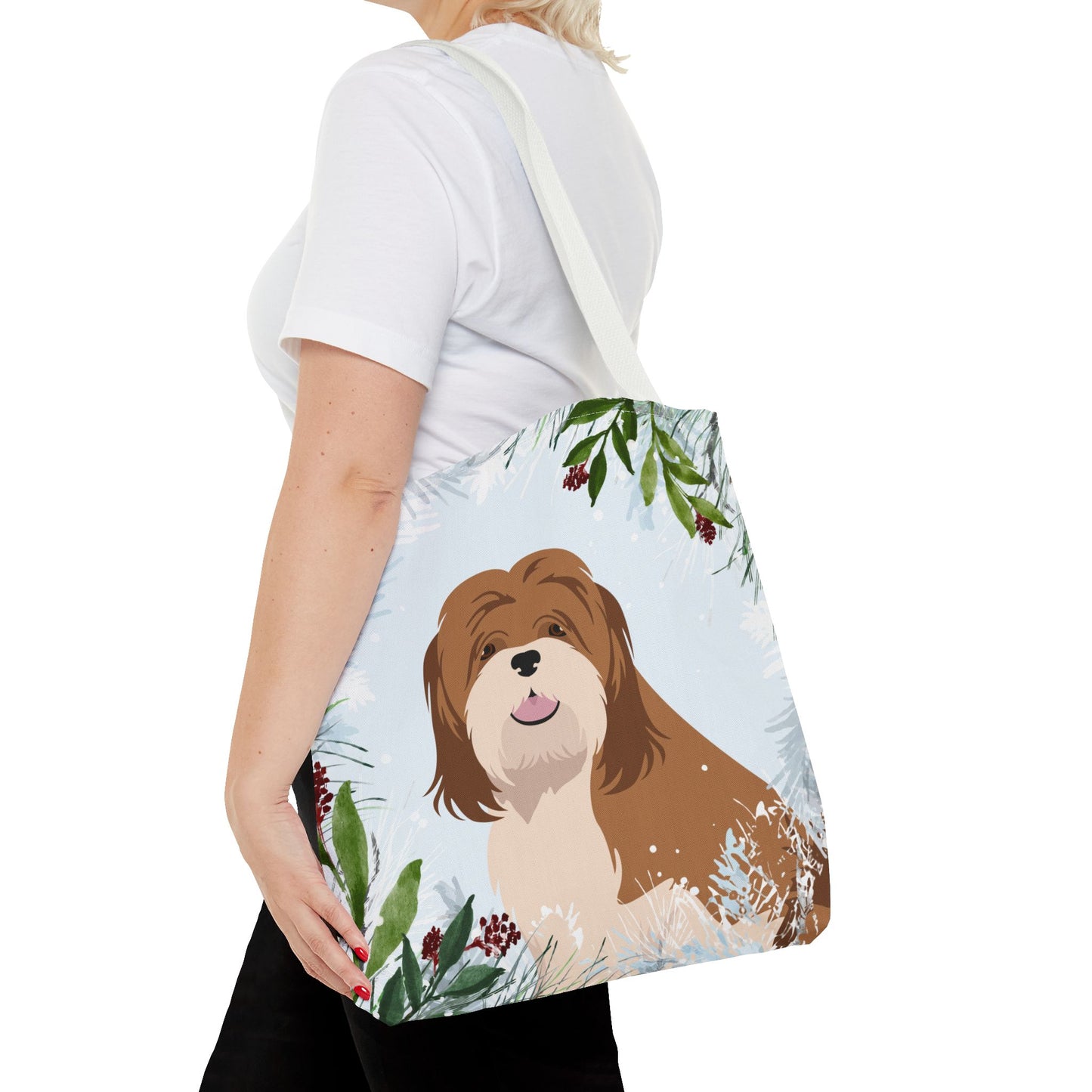 Lhasa Apso Dog Christmas Holiday Tote Bag 16x16