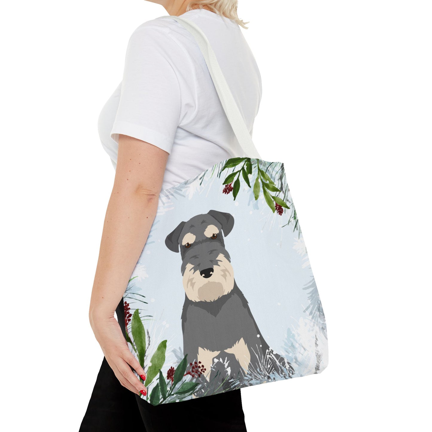 Schnauzer Dog Christmas Holiday Tote Bag 16x16