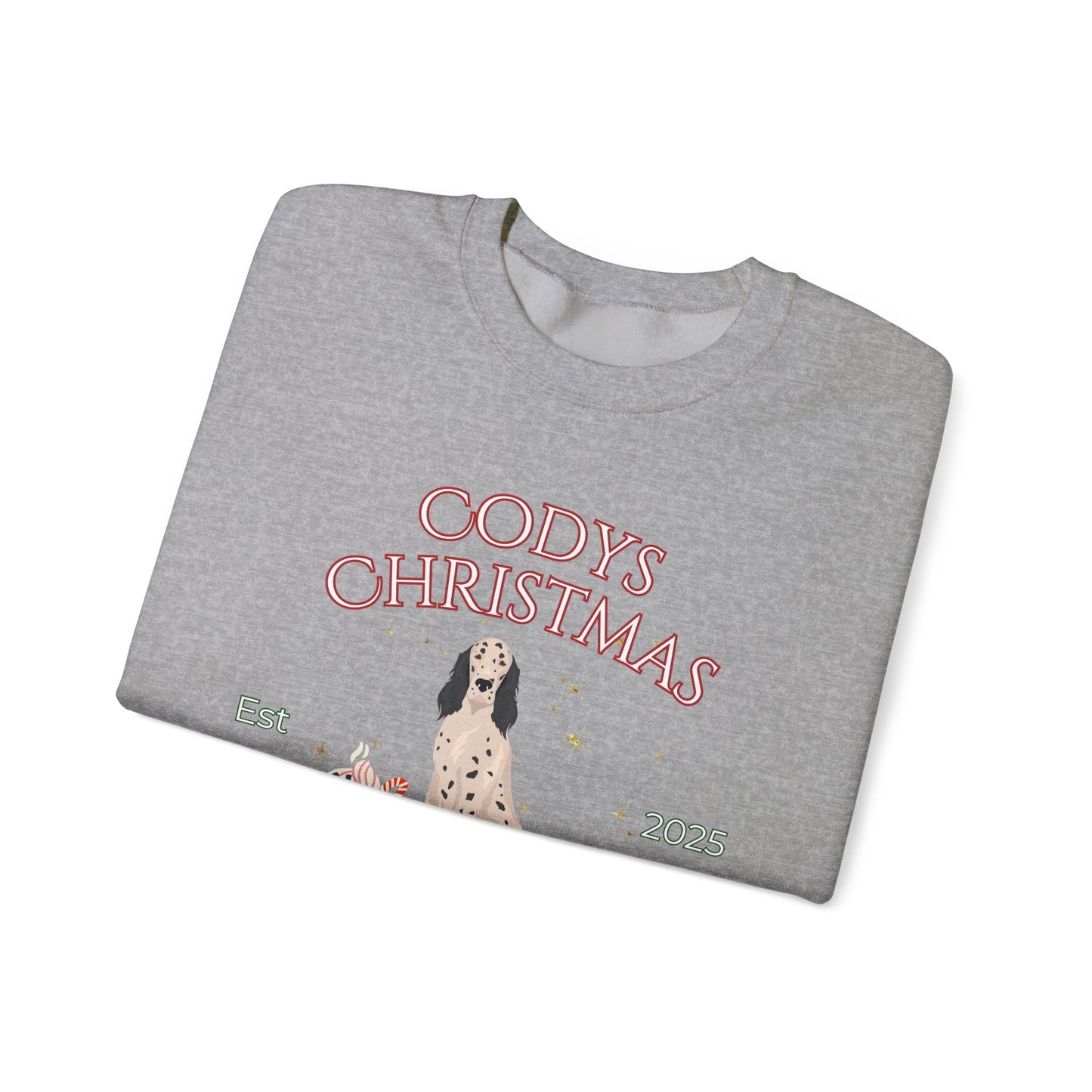 English Setter Dog Christmas Social Club Unisex Heavy Blend Crewneck Sweatshirt Custom Name
