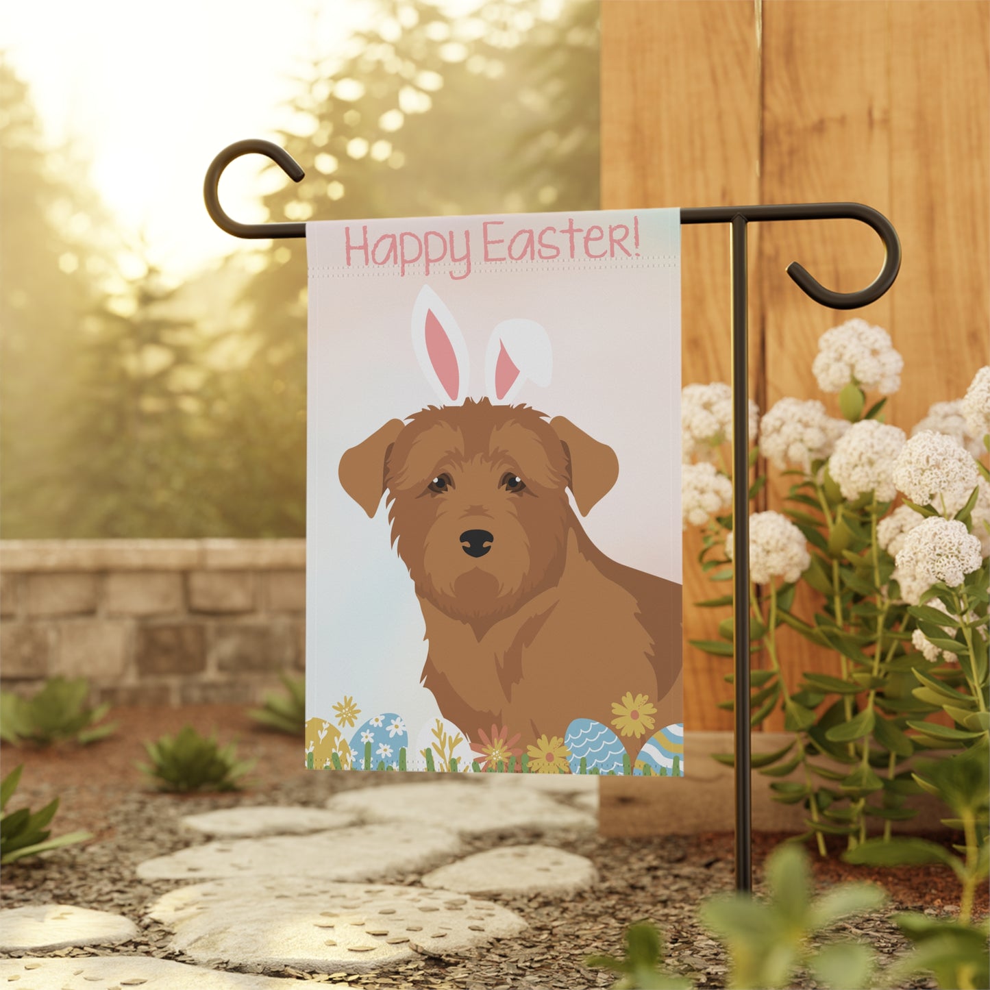 Glen of Immal Dog Happy Easter Garden Flag