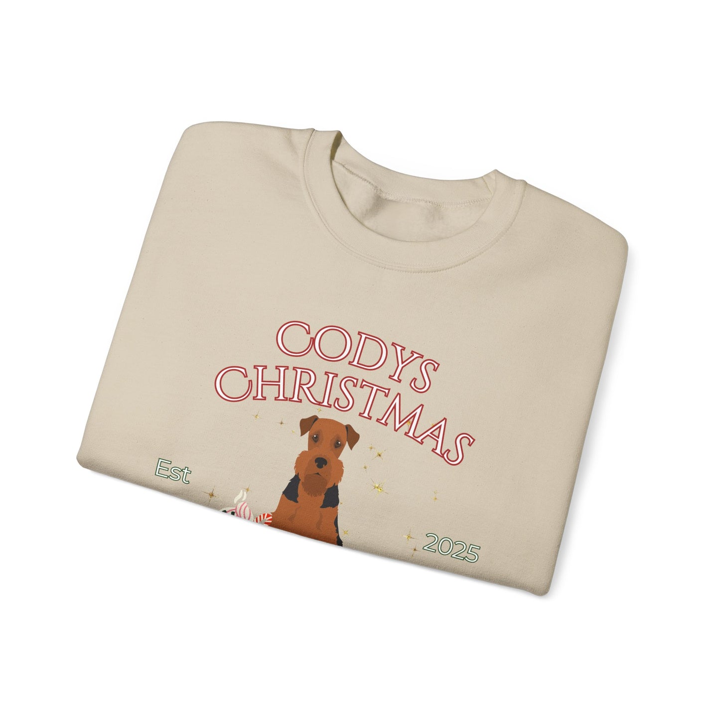 Airdale Terrier Dog Christmas Social Club Unisex Heavy Blend Crewneck Sweatshirt Custom Name