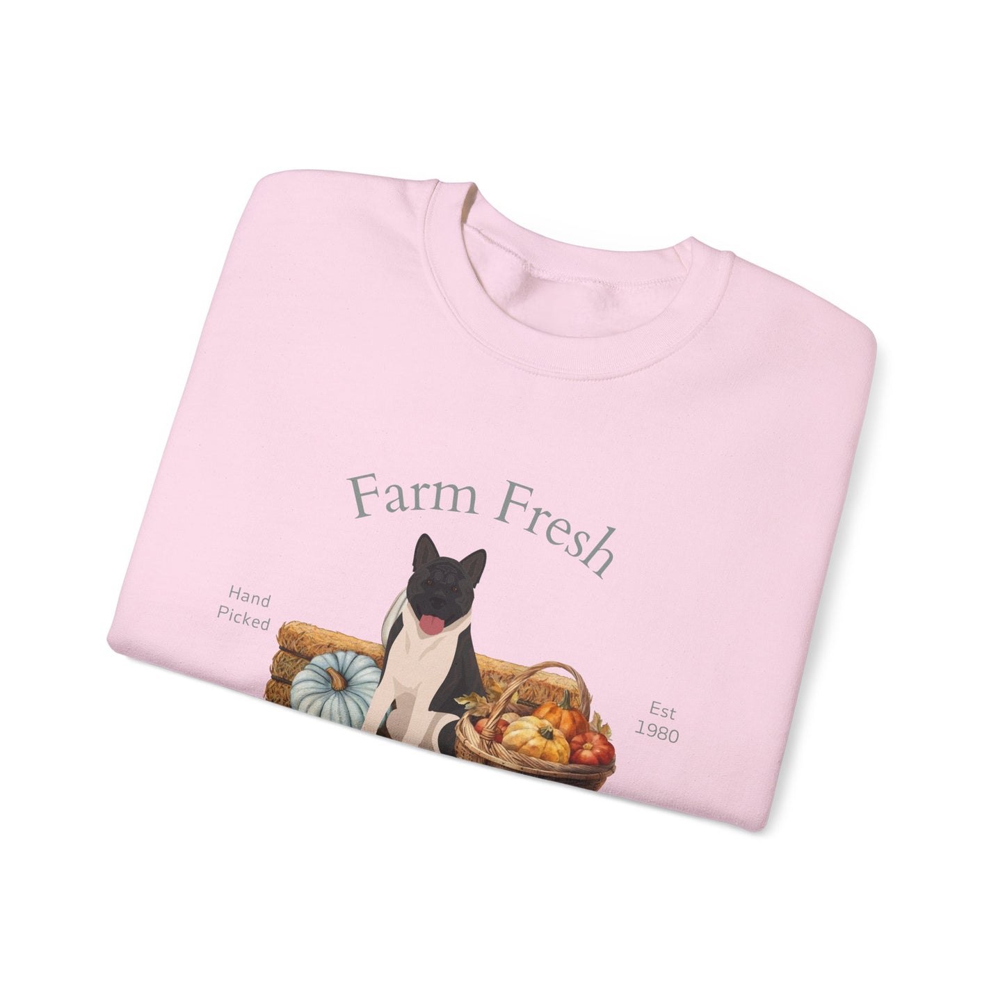 American Akita Dog Fall Farm Fresh Unisex Heavy Blend Crewneck Sweatshirt