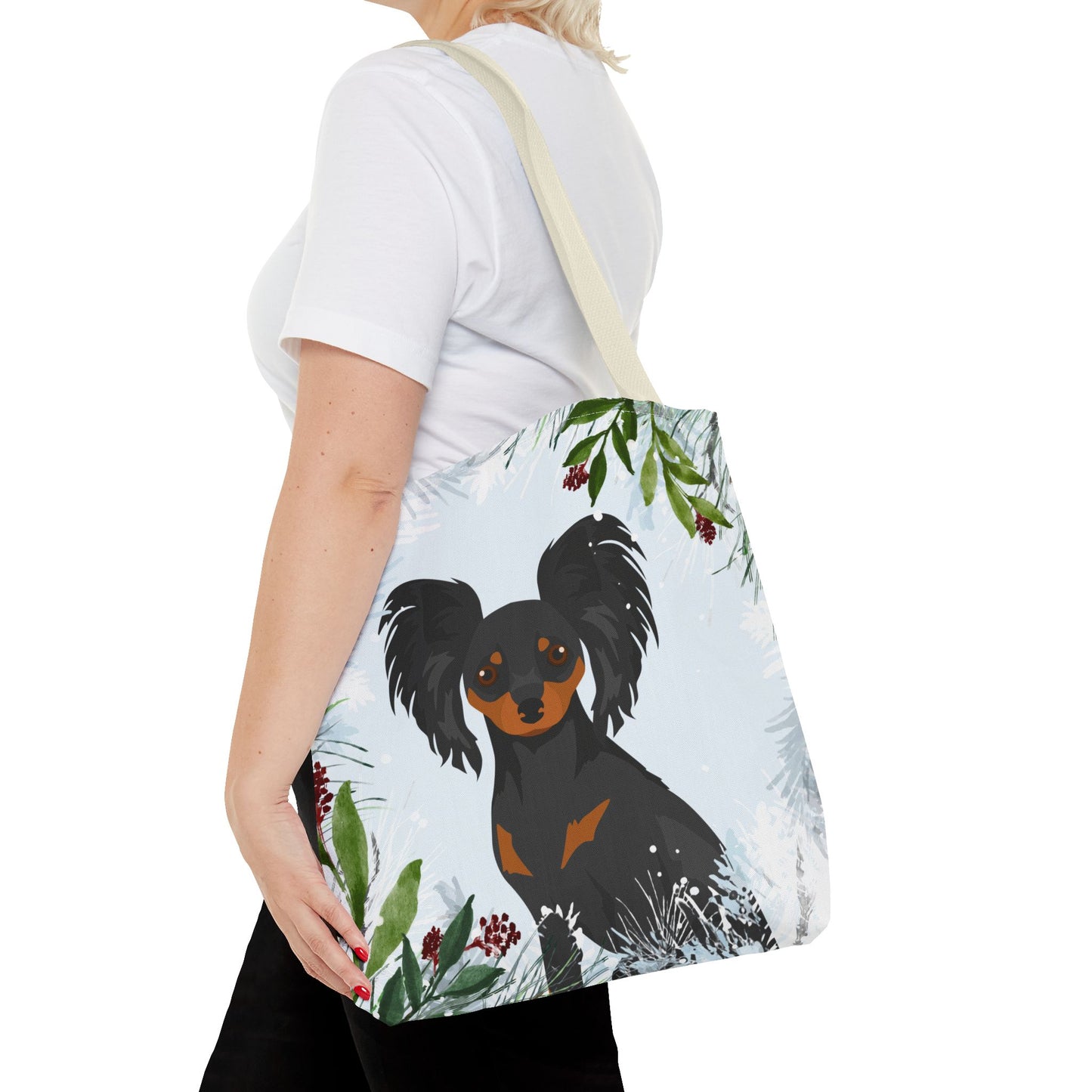 Russian Toy Terrier Dog Christmas Holiday Tote Bag 16x16
