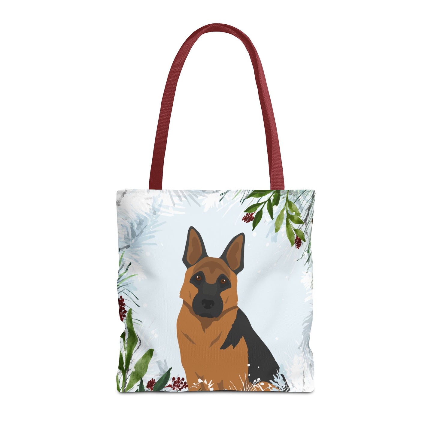 German Shepherd Dog Christmas Holiday Tote Bag 16x16