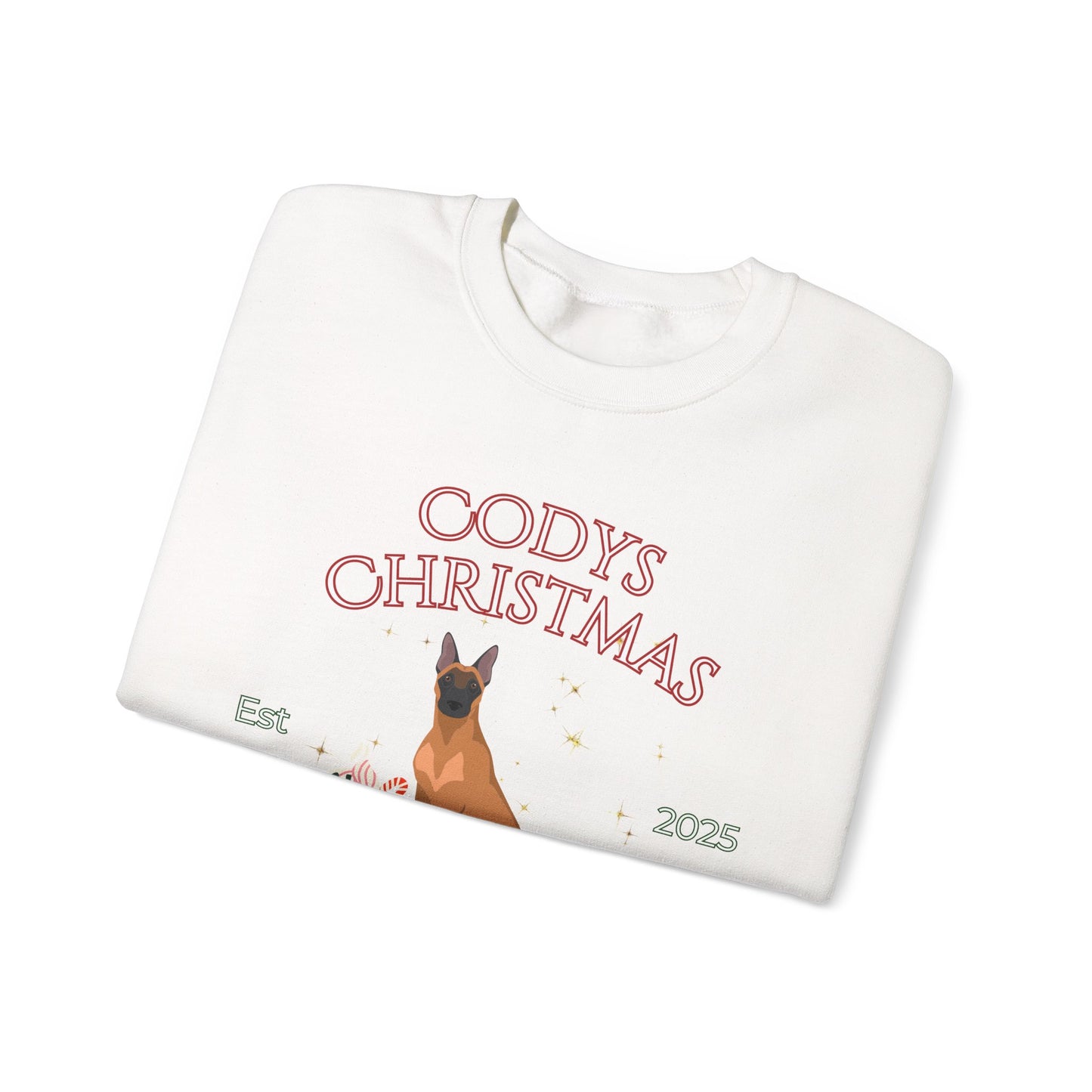 Belgian Malinois Dog Christmas Social Club Unisex Heavy Blend Crewneck Sweatshirt Custom Name