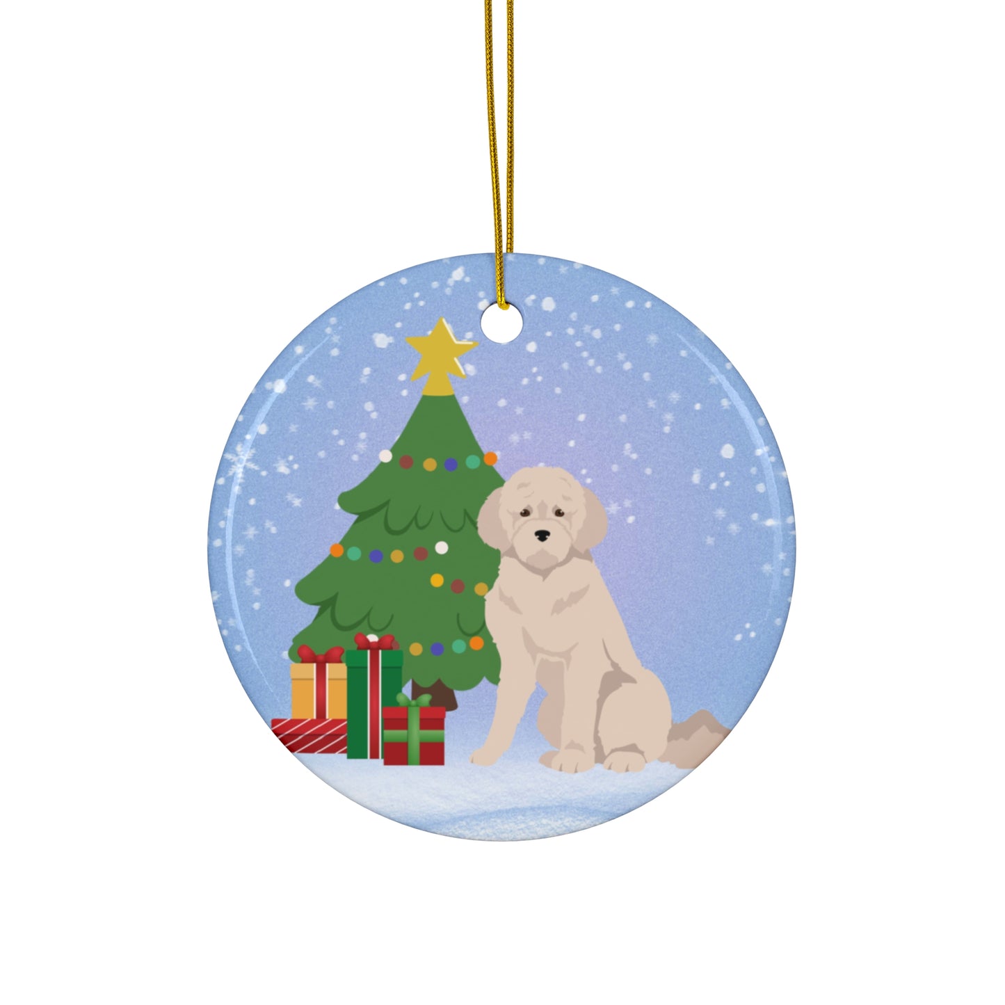 Lagotto Romagnolo Dog Christmas Ceramic Ornament