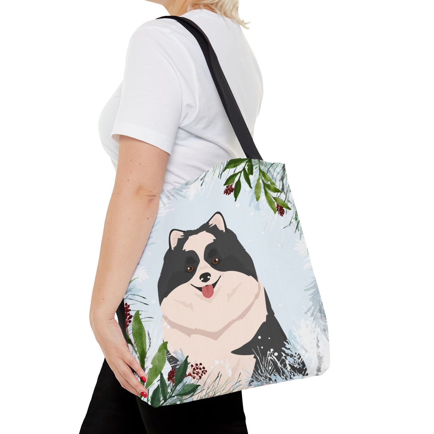 Pomeranian Dog Christmas Holiday Tote Bag 16x16
