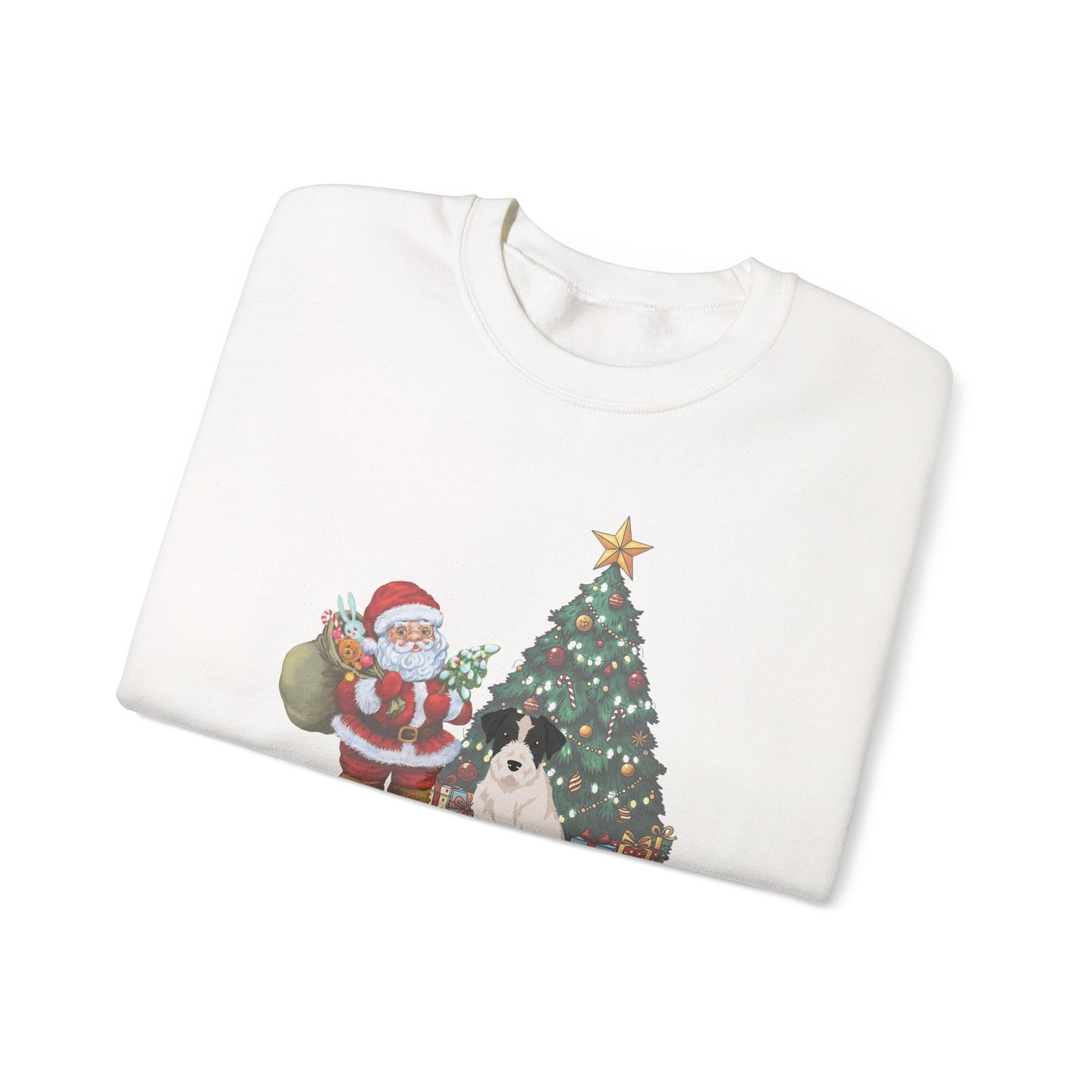Jack Russell Terrier Dog Santa's Little Helper Unisex Heavy Blend Crewneck Sweatshirt