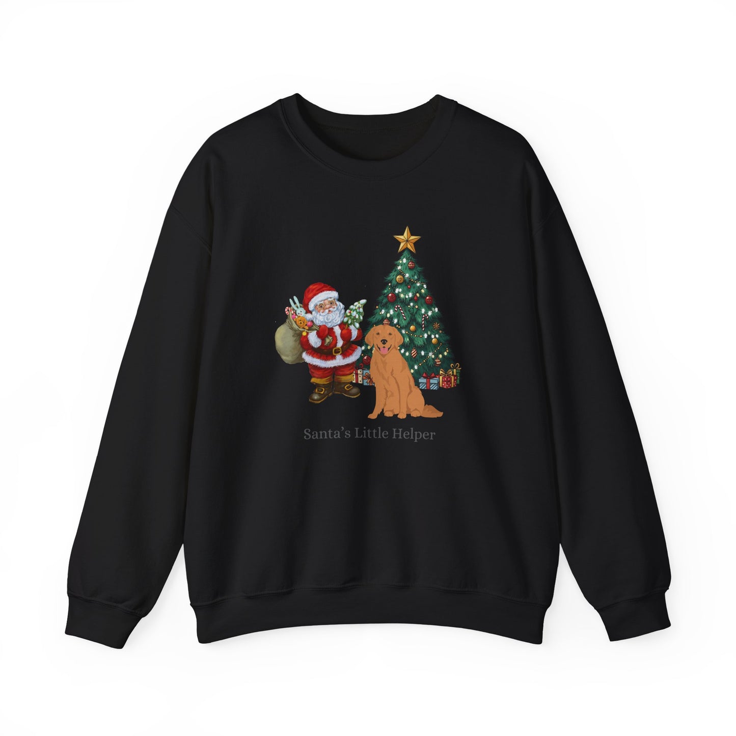 Golden Retriever Dog Santa's Little Helper Unisex Heavy Blend Crewneck Sweatshirt
