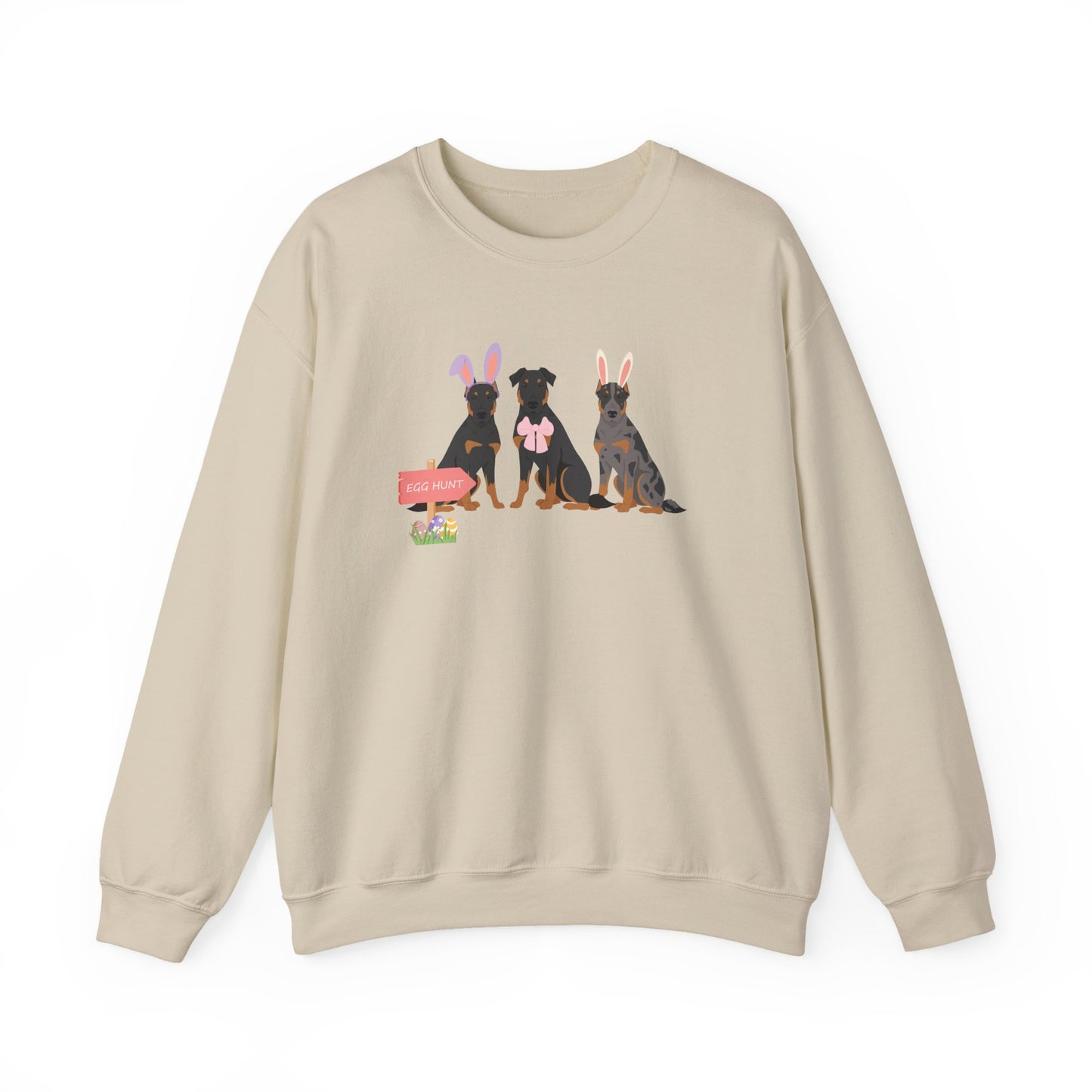 Beauceron Dog Easter Unisex Heavy Blend Crewneck Sweatshirt, Easter, Cute Dog Mom Gift