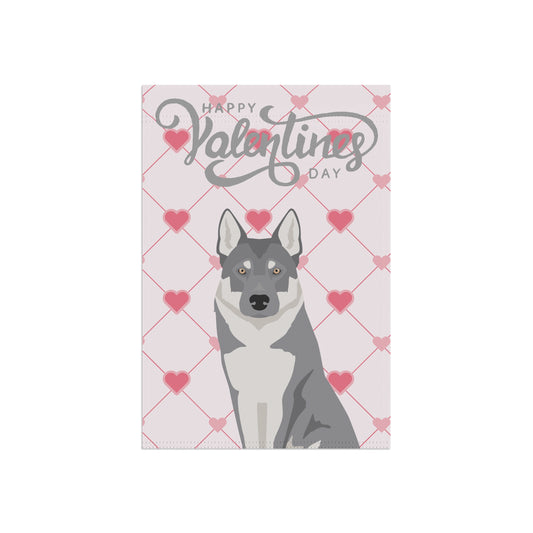 Czechoslovakian Vlciak Dog Valentines Day Garden Flag